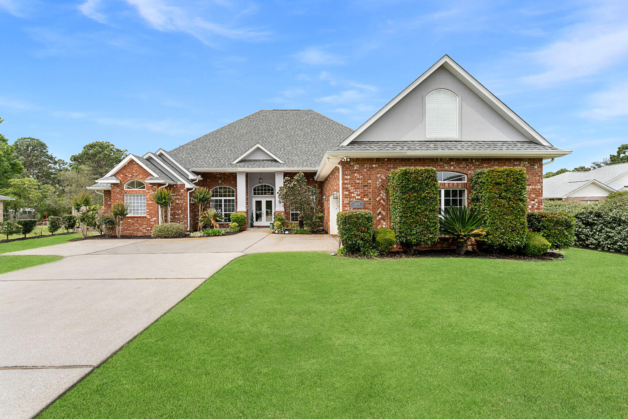 Welcome home to paradise! This exquisite POOL property is the perfect balance of luxury and practicality, offering endless possibilities for relaxation & entertainment. Spanning 0.77 acres just outside the heart of Navarre, this beautiful 4 bedroom, 3 full bathroom home will be sure to please even the most discerning buyer. As you step through the front door you are met with a grand entrance boasting 10 foot ceilings that open up into a formal living area and office featuring French doors. The split floor plan has been thoughtfully designed to provide seclusion when desired as well as plenty of space for entertaining guests. The incredible master suite features a true his-and-hers bathroom and closet set up that is sure to make any homeowner feel like royalty!