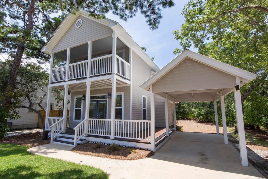 DEEDED BEACH ACCESS ! Motivated Seller!! This Classic Florida Cottage provides peaceful serenity in walking distance to the beach. The 3 bedroom, 3 bath home is located on the East end of 30A in a quiet neighborhood of Whites Gulfview and just a short walk or bike ride to the beach. The lst floor features a guest bedoom with full size bath, laundry room, spacious kitchen with breakfast bar, large living and dining areas. On the 2nd level is the large master bedroom, with his and her closets