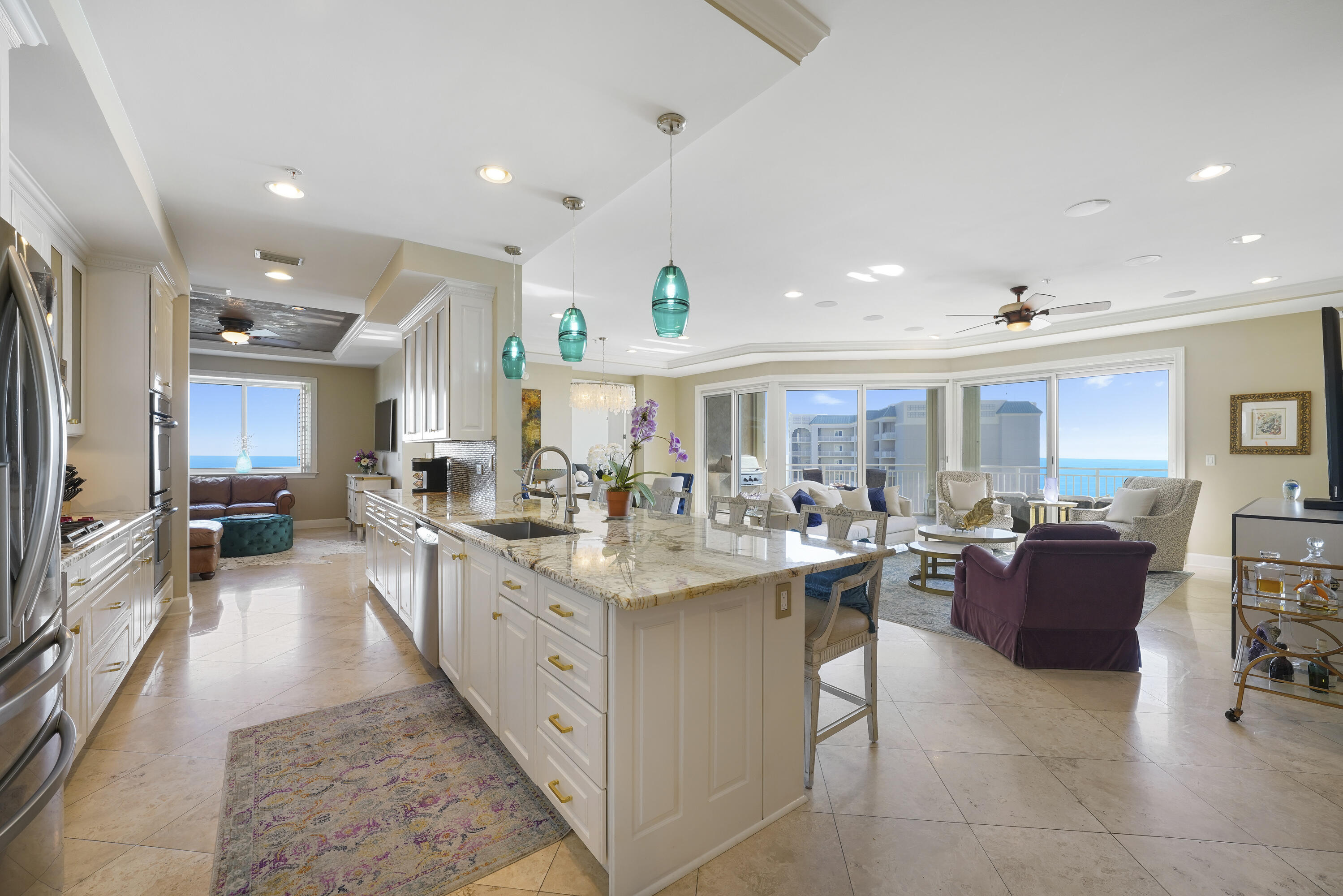 WOW!! The views from this Villa are absolutely incredible and it is being offered furnished! This beautiful east end unit is perfectly located on the 18th floor of Grand Dunes II, giving it gorgeous unobstructed views in every direction over neighboring properties. Boasting the tower's largest floorplan of 3,030 sq. ft. and consisting of 4br's and 4ba's, you will definitely want to see this spectacular, well maintained Villa. Each bedroom has water views! The Master, Gulf front guest and bedroom 3 have beautful gulf views and the 4th bedroom facing north, has gorgeous views of the Bay. Having all 4 br's with water views is virtually unheard of in a Gulf front condominum!