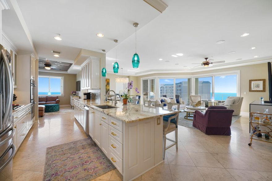 WOW!! The views from this Villa are absolutely incredible and it is being offered furnished! This beautiful east end unit is perfectly located on the 18th floor of Grand Dunes II, giving it gorgeous unobstructed views in every direction over neighboring properties. Boasting the tower's largest floorplan of 3,030 sq. ft. and consisting of 4br's and 4ba's, you will definitely want to see this spectacular, well maintained Villa. Each bedroom has water views! The Master, Gulf front guest and bedroom 3 have beautful gulf views and the 4th bedroom facing north, has gorgeous views of the Bay. Having all 4 br's with water views is virtually unheard of in a Gulf front condominum! Features of this unit include: 9.5' ceilings, semi-private elevator opening directly into your private foyer, 8' solid wood interior doors, plantation shutters, custom window treatments, floor to ceiling sliding glass doors in the living area and Master, beautiful furnishings, gorgeous wallpaper in the private foyer and baths, recessed can lighting throughout, upgraded lighting fixtures and ceiling fans, commercial grade fridge in the Mud Room, Plantation shutters, 80" flat screen TV in living area, flush mount speakers in the ceiling of living area, crown molding throughout, gorgeous granite countertops and breakfast bar in the kitchen w/ new plumbing fixture and extra deep stainless steel "farm sink", LG fridge w / bottom drawer freezer, newly refurbished Scotsman icemaker, "Wolf" 5 burner natural gas cooktop, custom painted cabinetry w / new hardware & soft-close drawers in kitchen & baths, travertine flooring in foyer, living area, kitchen, hallways and baths and all new "LVP" flooring in the guest bedrooms. The Master bedroom offers: trayed & coffered ceilings, "His & Hers" walk in closets, sitting area and new "Italian Stone" floors. Master bath offers a dual granite vanity, soft close drawers, separate dual head shower and jetted tub w/ travertine surround, recessed can lighting and a separate water closet. The laundry room of this unit includes a new Whirlpool "he" washer / dryer in the laundry room w/ custom cabinets, basin sink and granite surround. One of the best features of this villa is the huge, oversized 384 sq.ft. gulf front balcony with outdoor furniture, a built-in natural gas stainless steel grill and all protected by "Hurricane Shutters". There are many upgrades in this unit to enjoy, you must see to truly appreciate the incredible views that this beautiful villa has to offer.
Grand Dunes offers: "Super Quiet Interiors", 24 hour security, gated entry, lush landscaping, 3 levels of gated underground parking for owners, private beach service, 200' of deeded beach, upgraded media wiring, semi-private elevators, private heated pool and hot tub, Owner's Lounge, Fitness Room, Billiard Room and a Gulf front lagoon pool that is shared by both buildings. 

Call today to schedule your private viewing of this gorgeous Villa!

"Grand Dunes is the Emerald Coast's Most Desired Rental Restricted Beachfront Development"