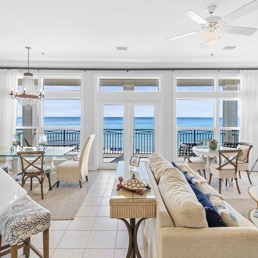 This direct Gulf front view is hard to beat !  From one of the large balconies, this unit has panoramic Gulf views and gentel breezes that will make you never want to leave  This stunning 4 bedroom, 3 bath condo is in a low density complex while perfectly located close to all of the best that Seagrove has to offer.  The Master bedroom is Gulf front with expansive Gulf views.  There is also a first floor bonus/storage room which is great for keeping beach supplies and the unit has a n electric fireplace that is great during the cooler months.   Walk or bike to several amazing shopping and dining spots on 30A.   WIth plenty of parking, pool, and your own gated and deeded beach, this is a must see!  This unit is being sold furnished.