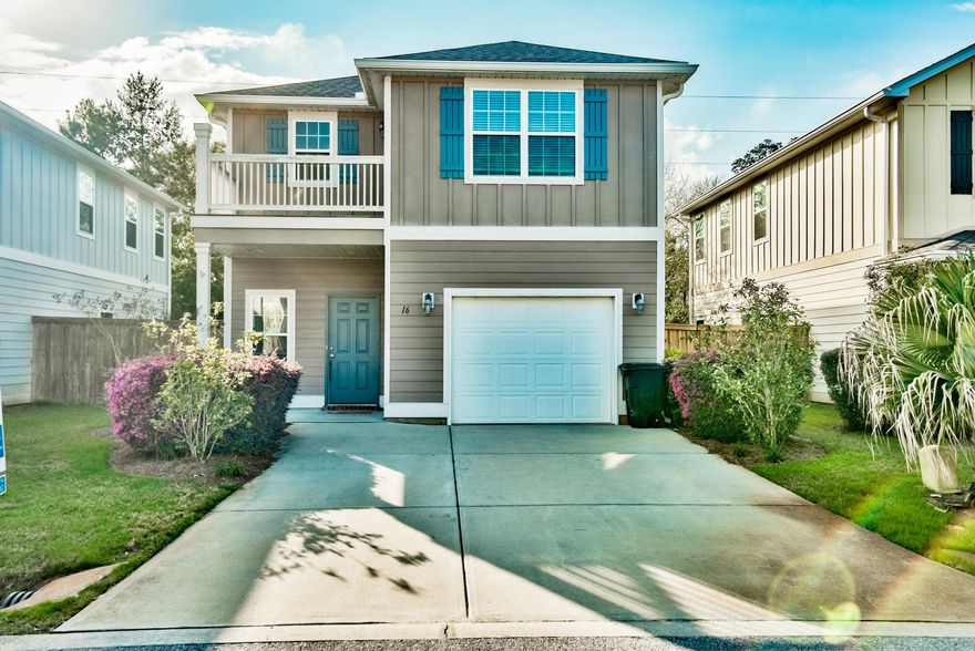 Centrally located in the subdivision of Plantation at Santa Rosa, this beautiful 3-bedroom, 2.5 bath home is the perfect beach cottage. The exterior color palette is cool and calming. You will feel right at home the moment you open the door. The downstairs features open living, dining and kitchen area making this home great for entertaining. The kitchen features rich cabinetry, stainless steel appliances and granite counter tops. On the second floor of the home is where you will find all 3 bedrooms, 2 baths and laundry room. The master bedroom is spacious and bright with large windows and walk in closet. The balcony located just off the master is the perfect private getaway after a long days work. Not to mention the large soak tub in the master bath which also features a separate shower,