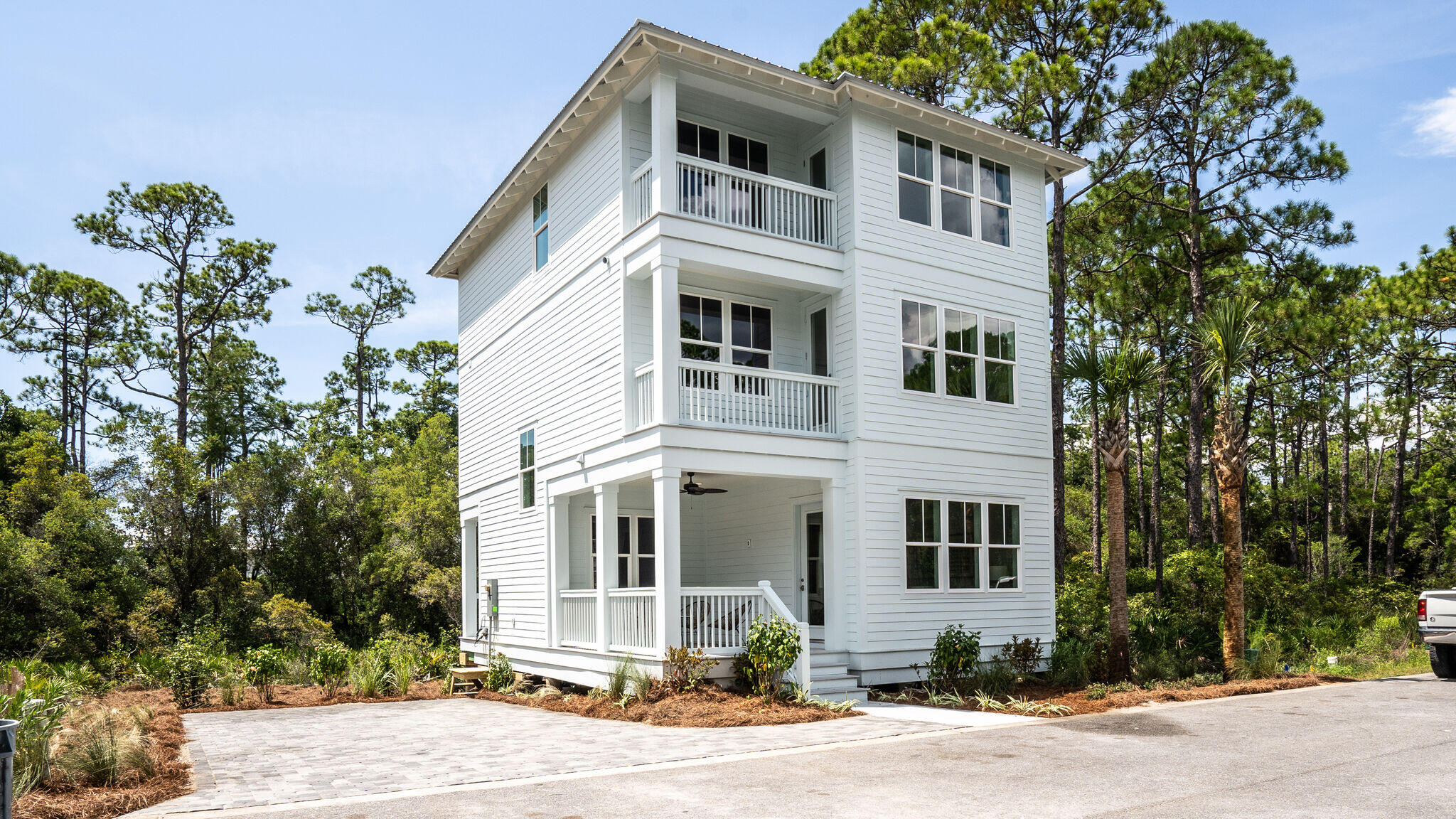This NEW CONSTRUCTION 4 bedroom/4.5 bath is home is now complete and includes a custom bunk room with 4 Queen and 2 Full beds along with a loft with arcades for the kids. The home includes designer furnishings and has 4 parking spots. The lot backs up to a preserve for privacy and there is room to add a 2 car garage with guest house, pool and large deck(must submit plans to HOA and county) Treetop Village at Seacrest Beach is a gated community with two entrances, One has access to 30A through Seacrest Beach and the other directly to HWY 98. Amenities include deeded beach access, shuttle service and community pool. This quaint, secluded neighborhood nestled between Alys and Rosemary Beach offers privacy and is walking distance to all the shops and restaurants.