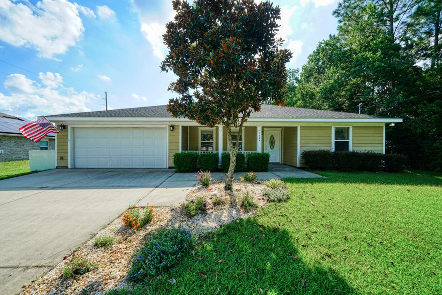 Beautiful 4 bedroom home that has been well maintained by the sellers. Your buyers will love the open floor plan as well as the split bedroom design that gives the master bedroom ultimate privacy. Master bath has double vanities and a walk in closet. Bathrooms have new flooring and granite counters. The open living, dining and kitchen has tile floors with granite counters and crown molding. Kitchen has stainless steel appliances and a large island. The outdoor patio is covered and the expansive back yard is fenced allowing enough room for the kids to play and the dogs to run. The property line runs another 60' behind the fence. More than enough room for a large pool and children toys in the back. Two car garage and significant storage in the back with a 8x10 shed. The washer/dryer convey. This location so close to beach, shopping, Hurlburt AFB and schools make this attractive to many buyers. Please make your appointment to view this wonderful family home. 