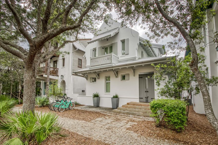 Newly renovated with the finest finishes!Inspired by nature and designed for comfort, this LEED Platinum certified cottage and detached carriage house, the only of its kind in Rosemary Beach, was built with environmentally-sustainable and energy-efficient materials and recently updated with a thoroughly modern aesthetic. Going green has never felt more luxuriously comfortable and inspiring.Totally renovated in 2019, this cottage includes new marble countertops throughout; updated bathrooms include glass tile shower surrounds, frameless glass shower doors, new master bathroom cabinetry and plumbing fixtures. The exterior has been newly painted with a white lime-wash finish and a neutral color accent that enhances the tranquility of this cozy cottage.