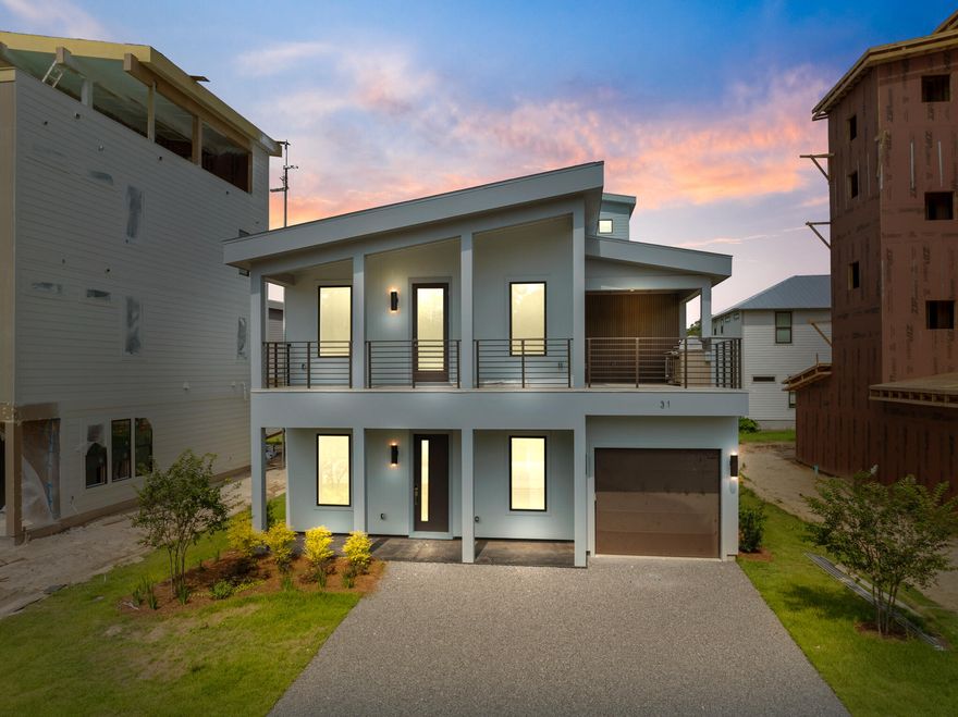 COMPLETED w/$58K in upgrades already reflected in price, PLUS $40K Flex $ towards Closing Costs and/or add upgrades. Ask about our Furnishing options available for purchase w/professional designer! NEW Turquoise w/Rooftop Deck reinforced for an Outdoor Kitchen & a future HOT TUB!  4 King Sized En-Suites each w/WIC, plus 2 powder rms &  Large upstairs loft w/wet bar, offering a truly one of a kind indoor/outdoor space! Rental Projections of $125K a yr! Meticulous attn to quality is evident w/2x6 exterior walls, cement board siding, metal roof, impact-resistant glass windows/doors. High end finishes: smooth finish drywall, 8' doors, Quartz counters, GE Profile appliances, elegant flooring & lighting. Mins to largest public beach access (0.5mi), 30Avenue, Hghwy 98 Underpass & Rosemary Beach! This brand new coastal community by Bluscape Homes, is sure to impress!
Luxury and family-friendly living are perfectly intertwined in this South Walton premier community that is conveniently located to amazing restaurants, shopping and family entertainment, including 30 Avenue, Rosemary Beach, Lake Powell, Camp Helen Gulf front state park, and access to the largest beach access in South Walton

You are surrounded by all the dining, shopping, and entertainment you could hope for in Inlet Beach and 30A to provide an amazing coastal lifestyle.

There is a pedestrian underpass on Hwy 98 coming soon for added convenience to access all 30A has to offer, without having to cross Hwy 98.

The Turquoise is the perfect answer to an extended family gathering. This plan presents 4 or 5 ensuite bedrooms with walk-in closets, a huge upstairs den and powder room, and available wet bar. A large balcony offers a view of the beautiful neighborhood and a great place to enjoy the outdoors. High end finishes throughout including Quartz countertops, GE Profile appliances, optional den with wet bar available, elegant flooring and lighting options, 2 outdoor spaces for relaxation, a garage and ample front parking. If you're looking for a vacation home that gives roomy privacy to all parties, the Turquoise is the one for you. Make this paradise yours and start enjoying the good life.

** Listing includes base price of home and lot premium. Price may vary based on options selected.**
