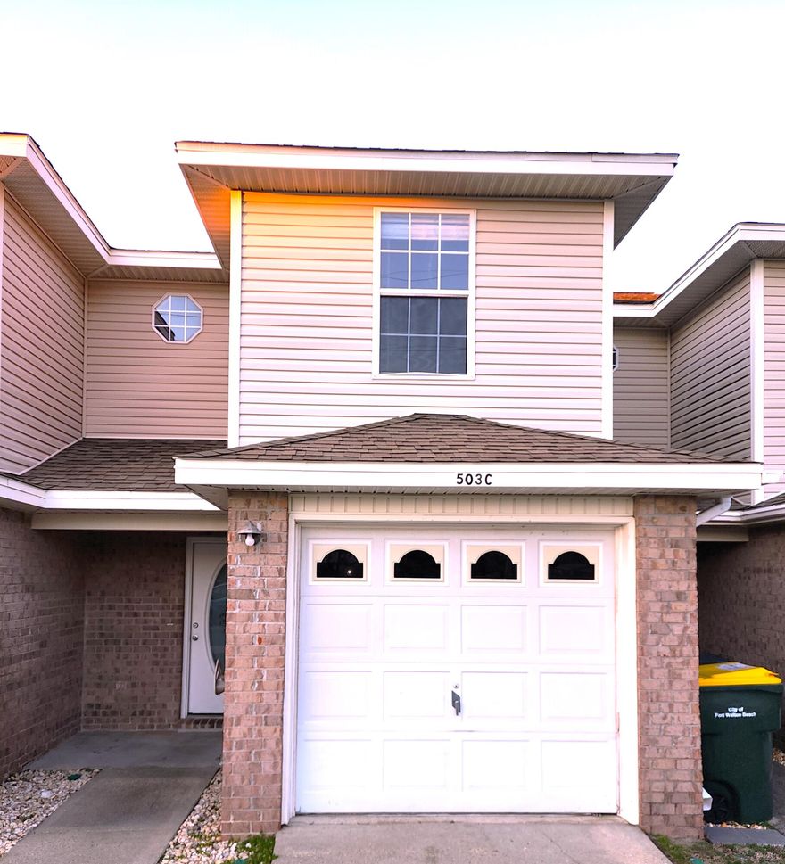 **NEW ROOF being installed before closing!** FRESHLY PAINTED 2 Bedroom, 2.5 Bath townhome. FLOORING CREDIT offered with full price offer! Centrally located in Fort Walton Beach with easy access to bases, shopping, and recreation. This quiet townhome in Houston Manor has been well-maintained and is ready for its next owner! Both bedrooms are upstairs and have an ensuite bathroom each. Half Bath located downstairs off the Living Room. Well-designed layout with lots of closet space throughout. Buyer to verify all information and measurements.