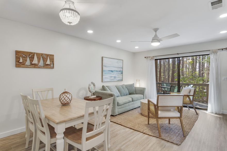 Welcome to this charming townhome located in Cassine Garden offering serene forest views from its 2 decks and providing a tranquil retreat in the heart of Seagrove Beach. With 2 bedrooms and 2 baths, this updated, turnkey, rental-ready home is the epitome of beachside living. Step inside to discover a fully renovated interior including new flooring, paint, lighting, ceiling fans, and remodeled bathrooms. The community amenities are a standout feature, including a pool, tennis courts, basketball court, and nature walk. Whether you're looking to relax by the pool or enjoy a friendly game of tennis, this community has something for everyone. For beach lovers, the proximity to One Seagrove Access means that beach access is just a short 8 minute stroll across scenic 30A.