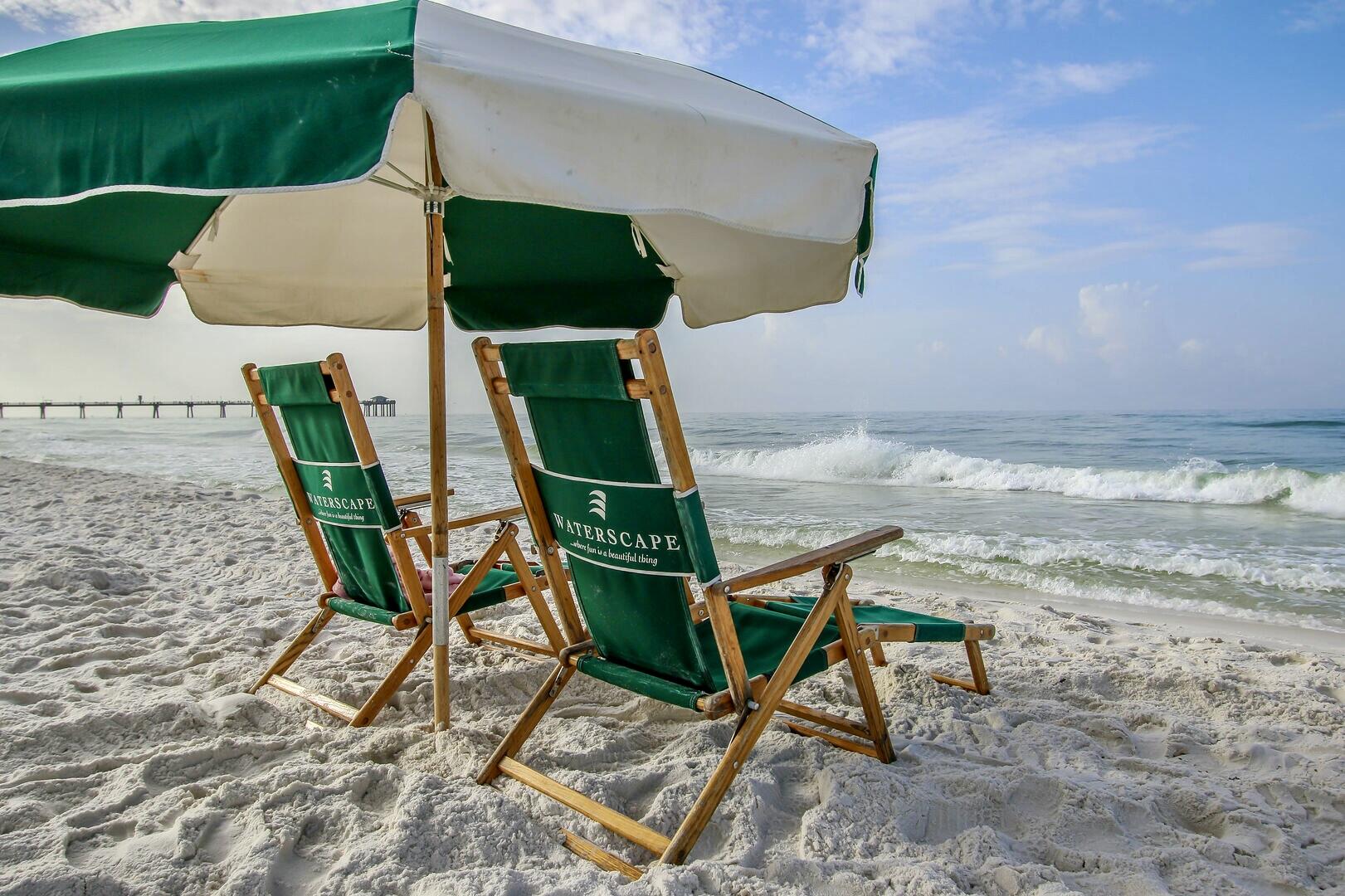 RARE OPPORTUNITY! A little piece of paradise... Panoramic Views east towards the pier and west towards the sunsets! THE ONLY 3 BR condo currently for sale at Waterscape, a family favorite on Okaloosa Island. A spacious great room & two en-suite master bedrooms have direct access to the large balcony. This unit is decorated in a classic coastal decor and is ready for new owners. Amenities include split level courtyard w/ 2 pools; one zero entry & a wading pool w/ built in water toys & play area for children, gas grills, Lazy River, hot tubs, courtyard pavilion & a spectacular 10' waterfall. Enjoy some good eats & cool drinks at the poolside ''foodshack''. Gross Rentals over $150K in 2021 and lots of bookings for 2022 already confirmed! Combine all of this with 490 ft of beautiful sugar,