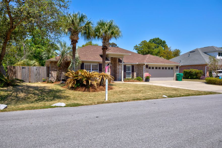 Welcome to this beautifully maintained 3-bedroom, 2-bathroom home with an office and a 2-car garage, located in the highly sought-after gated community of Parkwood Estates in Bluewater Bay. Just steps away from top-rated Bluewater Elementary, this residence offers the perfect blend of comfort, style, and convenience.The open floor plan is ideal for entertaining, featuring a cozy gas fireplace and luxury vinyl plank flooring throughout the main living areas, with carpet in the bedrooms. The kitchen features granite countertops, stainless steel appliances, and soft-close cabinetry, catering to both functionality and aesthetics.Retreat to the spacious primary suite, complete with an en suite bathroom featuring dual vanities and a walk-in closet. The additional bedrooms are generously sized, providing ample space for family or guests.

Step outside to your private backyard oasis, showcasing a screened-in Gunite swimming pool and a fenced yardperfect for relaxation and outdoor gatherings.

Enjoy close proximity to Fred Gannon State Park and Eglin Air Force Base. Don't miss the opportunity to make this exceptional property your new home!