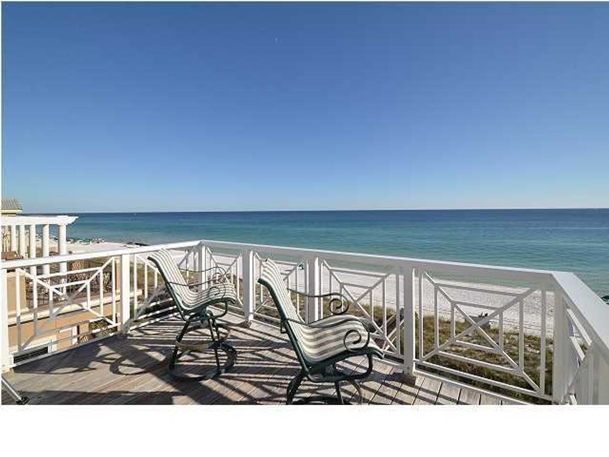 Located in the prestigious gated community of The Dunes of Destin, Blue Dunes is a beautifully decorated home with everything you desire in a beach home! With an open floor plan this 3-story home offers stunning views, spacious rooms, lots of amenities & all around luxury. On the first floor you have a two car garage, a rec. room with a full bathroom complete with a stand-up shower (this use to be set up as a bedroom and could easily be turned back into one). You also have access to the private backyard with a gas grill and seating for eight, perfect for a picnic! On the second floor you will find the main entry, Living room, Kitchen, Dining area, half bath and laundry room. The open kitchen is fully equipped with granite countertops, upgraded appliances, and a view of the beach! All