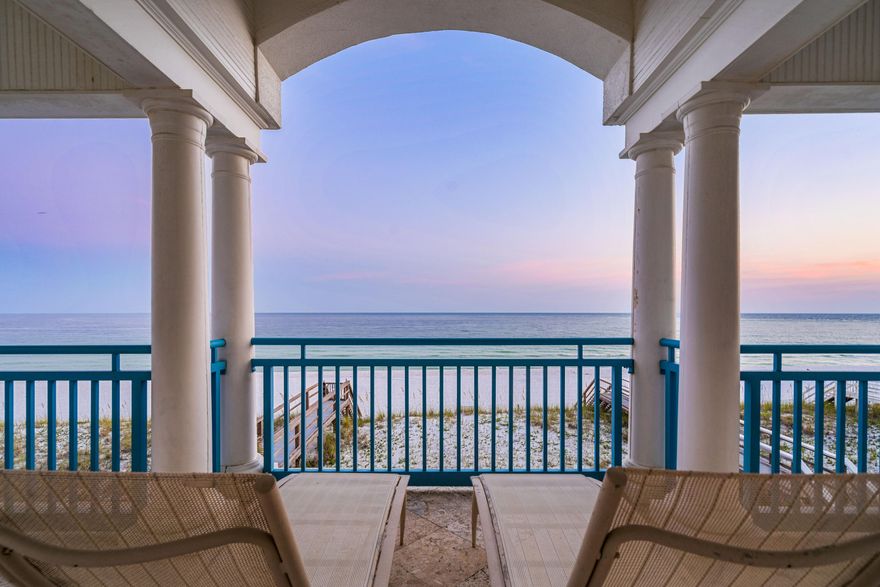 UNDER CONTRACT - accepting back-up offers. Welcome to ''Sawlty Dawg'' in Destin Pointe - a distinguished beachfront residence crafted in poured concrete, nestled within an exclusive gated enclave. This remarkable home offers sweeping, unobstructed vistas of the Gulf and the pristine white sands of the Emerald Coast, designed for those who appreciate the finer things. Perfectly positioned at the end of a peaceful cul-de-sac, ''Sawlty Dawg'' offers an unparalleled level of privacy, set behind protective sand dunes with direct access to the jetties, a serene nature preserve, and the community's brand-new beachfront infinity pool. Private beach access & walk-over bring the shore's beauty just steps from your door, making this residence the ultimate sanctuary for a primary home, a luxurious second retreat, or a premium vacation rental.