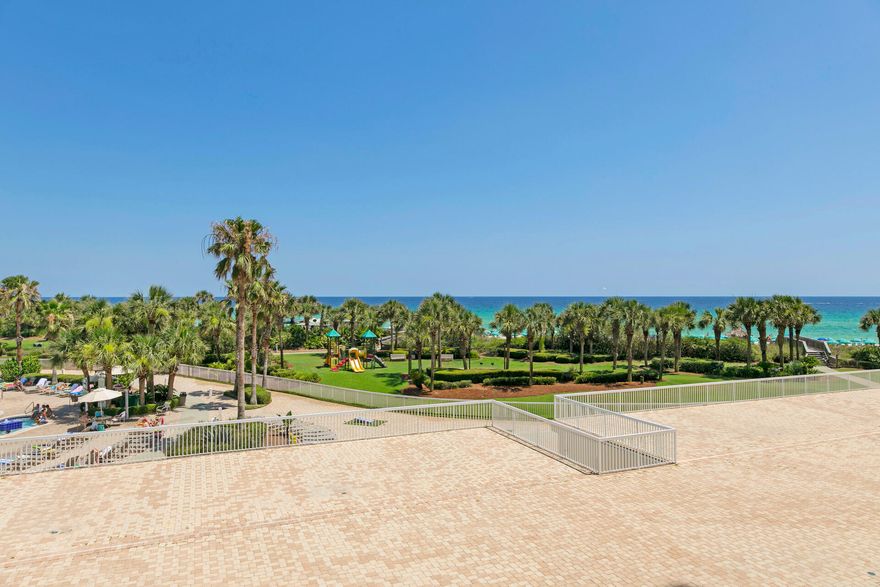 MOTIVATED SELLER, Don't be shy. Take in the great view of the Gulf of Mexico from the balcony of this lovely condo. Plenty of room for the whole family (sleeps 6) to make vacation memories and you can also cash $$$ in on rentals. Balcony access from 2 of the bedrooms and they have water views. Open floor plan . Beach access, sparkling pools and lush landscaping. Onsite restaurant. Many fun attractions and restaurants in the area.