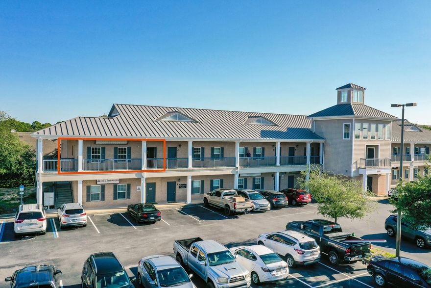 Diamond Lakes Office Park is strategically located along Commons Drive in Destin.  This ideal location positions you among numerous residential communities and several high profile shopping centers.  Upon entrance, you are greeted with a large reception area that expands visually into a  conference room seperated with an asthetically pleasing glass wall.  The four offices within this unit are spacious and include two walk in closets that offer multiple storage options.  This unit includes a half bath and an inviting break room.  Positioned in a coveted second floor corner unit, this space comes freshly painted and partially furnished with exterior signage to convey!  Low HOA Fees of $250 per month, paired with excellent visibility makes this unit an incredible opportunity not to be missed!