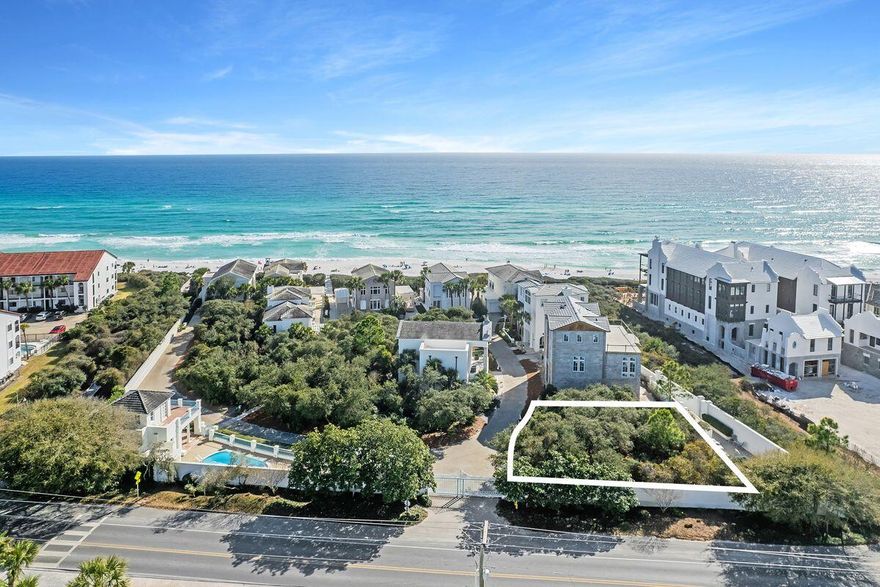 Under Contingency Contract.  Back Up Offers Accepted.  Located in the most prestigious gated & walled Gulf-front community on 30A in Seagrove Beach, Lot A1-2  is now available for purchase by the most discerning buyer. Two homesites have been combined into one offering a large building footprint allowing for up to three stories, providing opportunities for multiple gulf views. Jasmine Dune has two community pools. This homesite has its own unique entry to the more secluded of the two pools. Jasmine Dune is an intimate, quiet enclave of just 14 homesites with over 250' of beach frontage and private beach access. A beautiful Guest House is available for the exclusive enjoyment of the owners within the community and their guests, with each owner guaranteed 3 weeks usage annually. Jasmine Dune is surrounded by 8' and 10' white masonry walls with access through a custom, electrically operated & remote controlled, aluminum gate. The Architectural Guidelines ensure all homes will be tastefully and substantially designed in a timeless manner, providing a romantic mix of styles with select elements of classical architecture, enhancing the community aesthetics. Vacation rentals are not permitted, with only owners and their guests allowed in this dog friendly community. With no pressure to begin construction within a certain time frame and the unusual availability of homesites of similar caliber, this is a clear opportunity to secure a most enviable homesite for your future residence within the confines of the most prestigious gated & walled Gulf Front community along 30A. Jasmine Dune is ideally situated approximately 1.2 miles east of Seaside making it an easy walk, bike or golf cart ride to all of the world class shopping, dining and family friendly activities that 30A offers. 