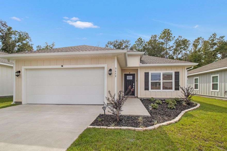 Welcome home to Windsor Ridge in Milton, Florida! This single-story home is nestled within a quiet cul-de-sac providing privacy. This home offers an open layout between the kitchen, cafe and living room with 9-foot ceilings throughout enhancing an open and airy feel of the home. The kitchen features quartz countertops and a large walk-in pantry. The versatile flex room is bathed in natural light, making it an ideal space for a home office, media room or cozy reading nook. The primary bedroom offers a comfortable retreat with a large walk-in closet while the primary bath features double vanities, a large soaking tub and a separate shower. Two additional bedrooms are well-sized and positioned near the large oversized guest bathroom. Step outside to your large covered porch which offers picturesque views of the serene backyard and the occasional deer grazing nearby. Additional highlights include a gutter system and a well-sized storage shed which is perfect for keeping tools, equipment or seasonal items organized and easily accessible. As an added bonus, an additional smaller shed is also available. The community includes a concrete pathway providing easy access to Avalon Middle School and Bennett Russell Elementary. The home is conveniently located near shopping/supermarkets/medical offices as well as major highways for easy commuting to Pensacola and to beaches including Pensacola and Navarre. Don't miss the chance to make this exceptional property your own. Schedule your showing today and experience the perfect blend of comfort, convenience and charm in Windsor Ridge. 
