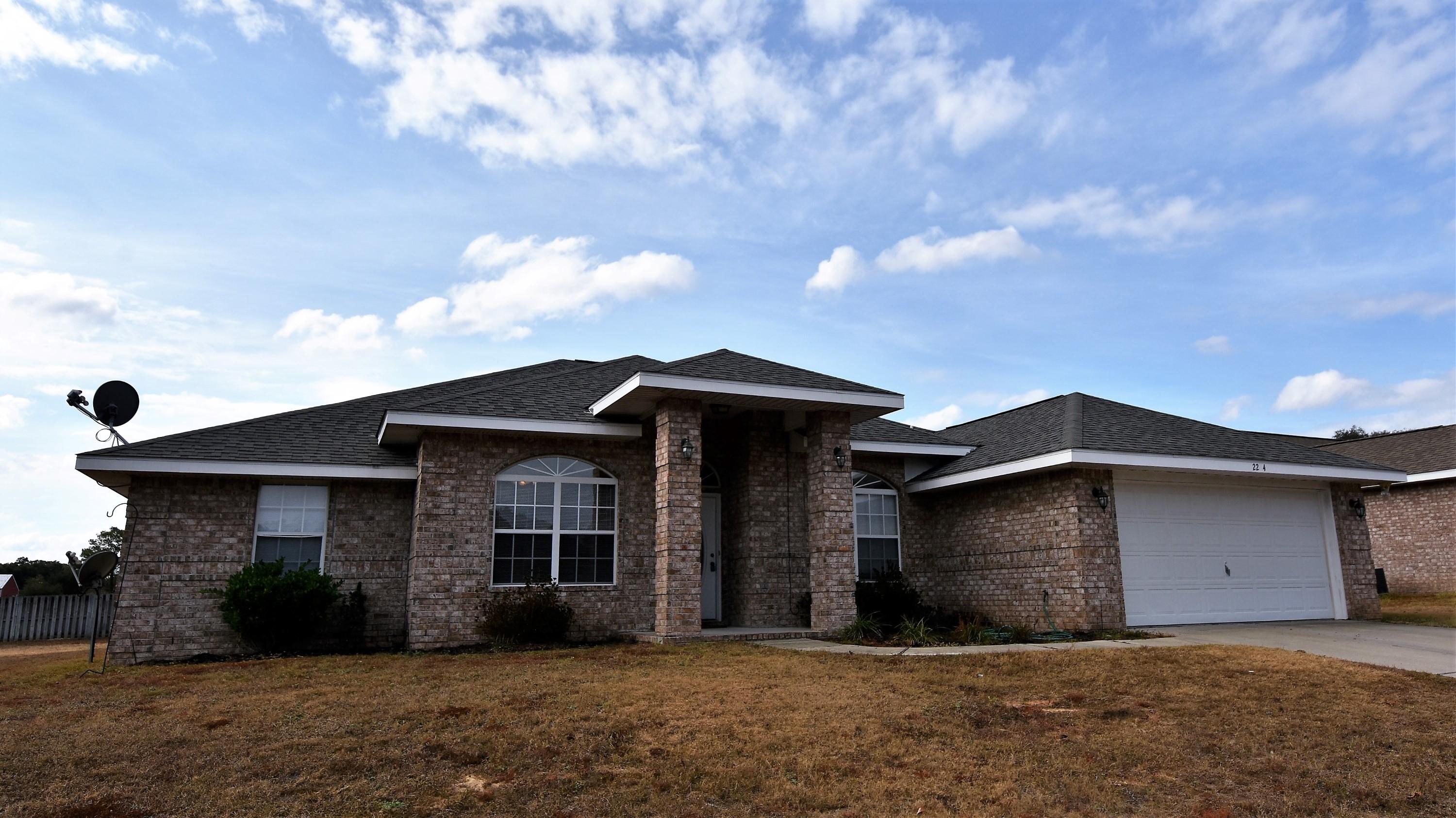 This home is easy to BUY! 1 YR Home Warranty and Seller will pay most of your Closing Costs! 4 Bedrooms and 3 Full Bathrooms! Large Back Yard with a Covered Back Porch accessed from the Great Room, Master Suite, and 3rd Full Bathroom; great for outdoor entertaining and utility! Tiled Foyer opens up to the Dining Room on the right and Den on the left. Spacious Great Room with Cathedral ceiling is open to the Eat-in Kitchen with a Breakfast Bar, Pantry, and tons of cabinets. Private Master Suite has a tray ceiling and an 11 x 7 Walk-in-closet at the back of the Master Bathroom with a Double Vanity, Soaker Tub and Separate Shower. Two additional Bedrooms off the Great Room share the 2nd Full Bathroom. 4th Bedroom and 3rd Full Bath make a great SUITE for your guests! VIEW TODAY! click