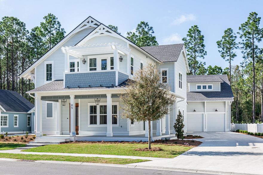 This beautiful custom-built home in Watersound Origins offers many WOW features not found in most homes. Every square inch of the home was meticulously designed for entertaining and relaxation. Wrap around porch with 2 entrances into house- one into the welcoming front entry with barrel ceiling. Junior owner's suite on first floor with private bath with stunning, bold tile. Soaring 11 foot ceilings on 1st floor and 10 foot upstairs. Living room features beamed ceilings, linear fireplace and lots of windows to let in natural light. True chef's kitchen with Thermador 48'' gas range, custom hood, Frigidaire 30'' fridge, 30'' freezer, separate steam oven and drawer microwave. Spacious walk in butler's pantry with lots of shelving makes organization a breeze.