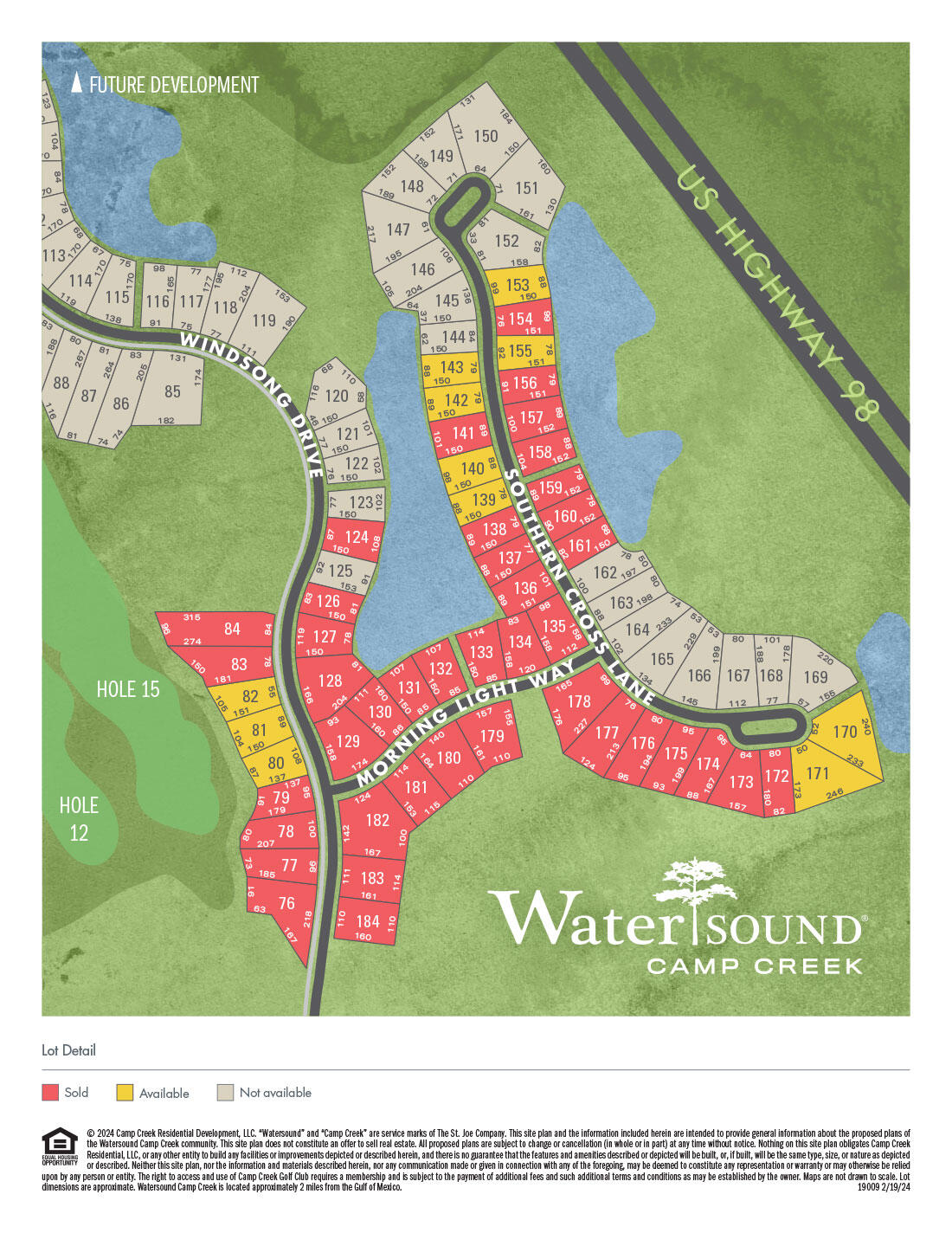 The Watersound Camp Creek community is a master planned community adjacent to Camp Creek Golf Club and Watersound Club amenities. It is located just a short bike or golf cart ride away from the 30-A beaches and Watersound Town Center. Homeowners enjoy membership in the Watersound Club - a collection of Northwest Florida properties offering access to a beach club, pools, golf, planned hotels, and additional amenities. Build your custom dream home in Watersound Camp Creek. With lots from 1/4 to nearly an acre, this community offers easy access to all the wonderful amenities of the area and Club, yet is tucked away from the hustle and bustle of 30A and US 98.