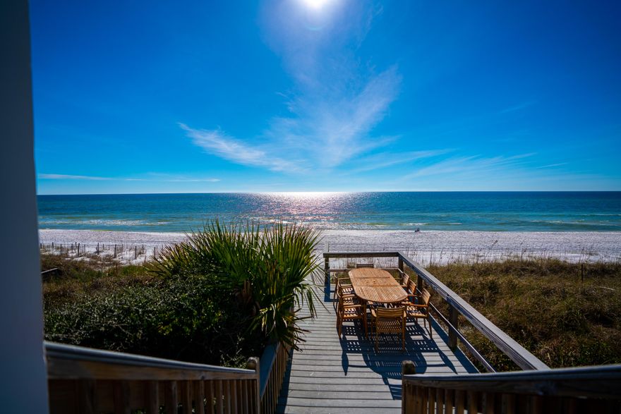 Gulf Front House!!! 3 Bedroom 3 Bath with a bunk area. Located in the gated community of Sunrise Beach. Close to restaurants, shopping & Gulf Place.Direct access to the private beach walk-over from the second floor balcony. Second floor features living area, kitchen, guest bedroom and bath. Third floor features includeWaterfront Master bedroom with bath and a private gulf front balcony, guest bedroom, bath and bunk area. House is offered furnished. House is on short term rental program and grossed approx. $135,000 for 2018. Dimensions & Square footage is approximate and should be verified by buyer.