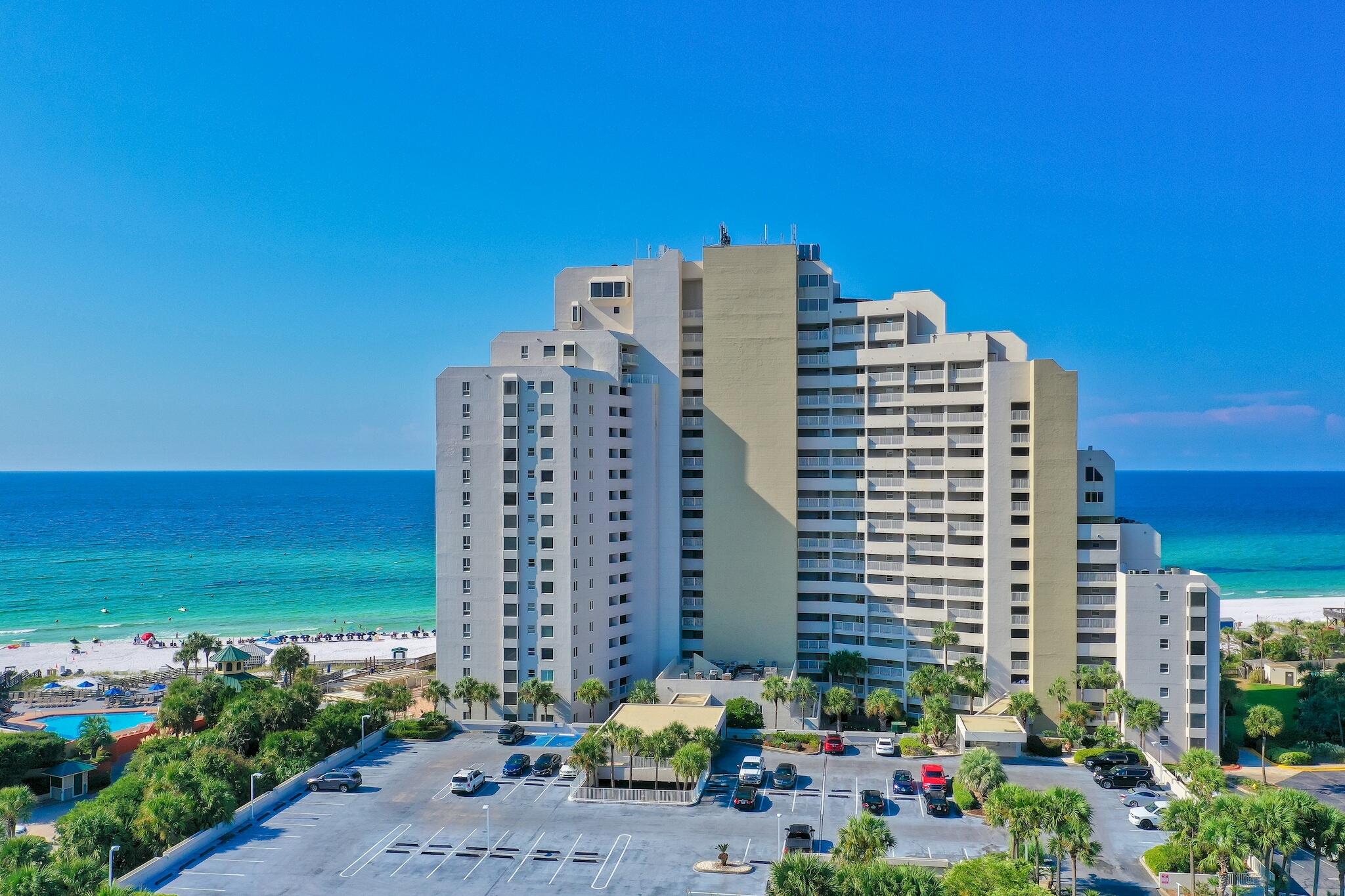 Fully furnished and rental ready! From the moment you step in 4373 Beachside Two, you'll be in awe of the gulf views AND the remodel that was recently completed. In April of 2023 the owners had new LVP wide plank flooring installed throughout, freshly painted cabinets in the kitchen, new paint and trim throughout, quartz countertops in the kitchen, new sliding glass doors in the living room and master bedroom, new window in master bedroom, LED lighting throughout, and so much more. Always a favorite rental with many repeat customers and 2022 gross rent of $91,000...Only FOUR units on the 18th floor!!! 2023 Gross Rent was 64k (unit was blocked for 4 months for remodel). The eastern gulf views will take your breath away so come see this beauty today.