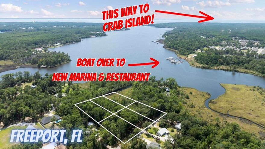 6 Beautiful lots totaling just over 2.9 Acres at the end of the cul de sac. Build your dream home, shop, or vacation retreat! Property has a canal on the southwest corner opening up to LaGrange Bayou which connects to the Choctawhatchee Bay. Walk the property to take in it's full beauty and let your imagination run wild. Just a mile from Freeport shopping and a 12 mile drive to the gorgeous sandy beaches of South Walton. Survey available upon request.
