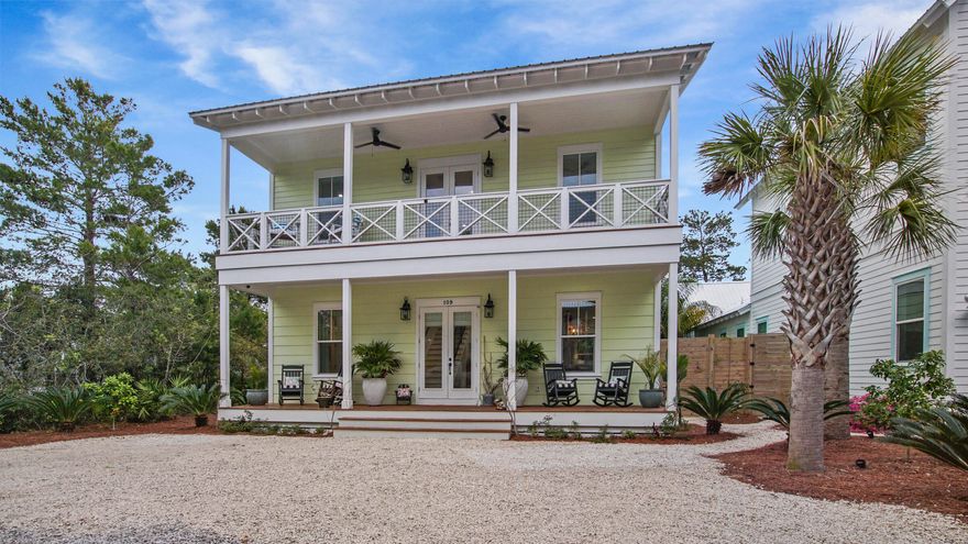 Beautiful home south of 30A in Seagrove less than .3 miles to the nearest beach access! Eastern Lake gulf front was recently acquired by Walton County, making this a prime location for peacefully enjoying our beautiful beaches and one of the world's only coastal dune lakes. Eastern Lake is an amazing place to fish, kayak, paddle, and swim. This home is less than 2 years old, has never been rented, and has been meticulously maintained by the owners. Unique and artistic touches exude coastal relaxation. Balconies and porches on both the front and the rear of the house allow you to feel the breeze and hear the sounds of the gulf anytime of day. The first floor is open concept kitchen, living, and dining with a bedroom and full bathroom and an additional half bath. French doors leading from