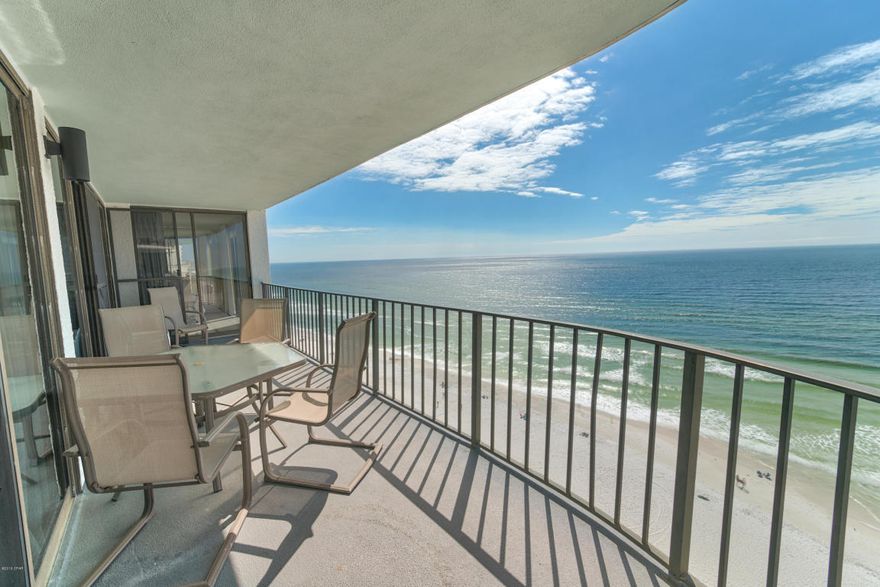 Oh My Goodness! This WaterCrest condo has so much to offer-two gulf front master suites, large open floor plan & VIEWS, VIEWS, VIEWS! It is rare to find one gulf front master but two, wow! This three bedroom, 3 bath condo has a nice split floor plan plenty of room for family and friends and would make a terrific rental property. WaterCrest has a fresh new look and continues to be a favorite complex because of the floor plans, spectacular views and easy parking right outside complex. The amenities include two pools, one heated, kiddie pool, hot tub, tennis, shuffle board, fitness center and Tiki Bar. The community is located on the far East end of the beach, close to Saint Andrews State Park, the Marina and Grand Lagoon, local restaurants and more.