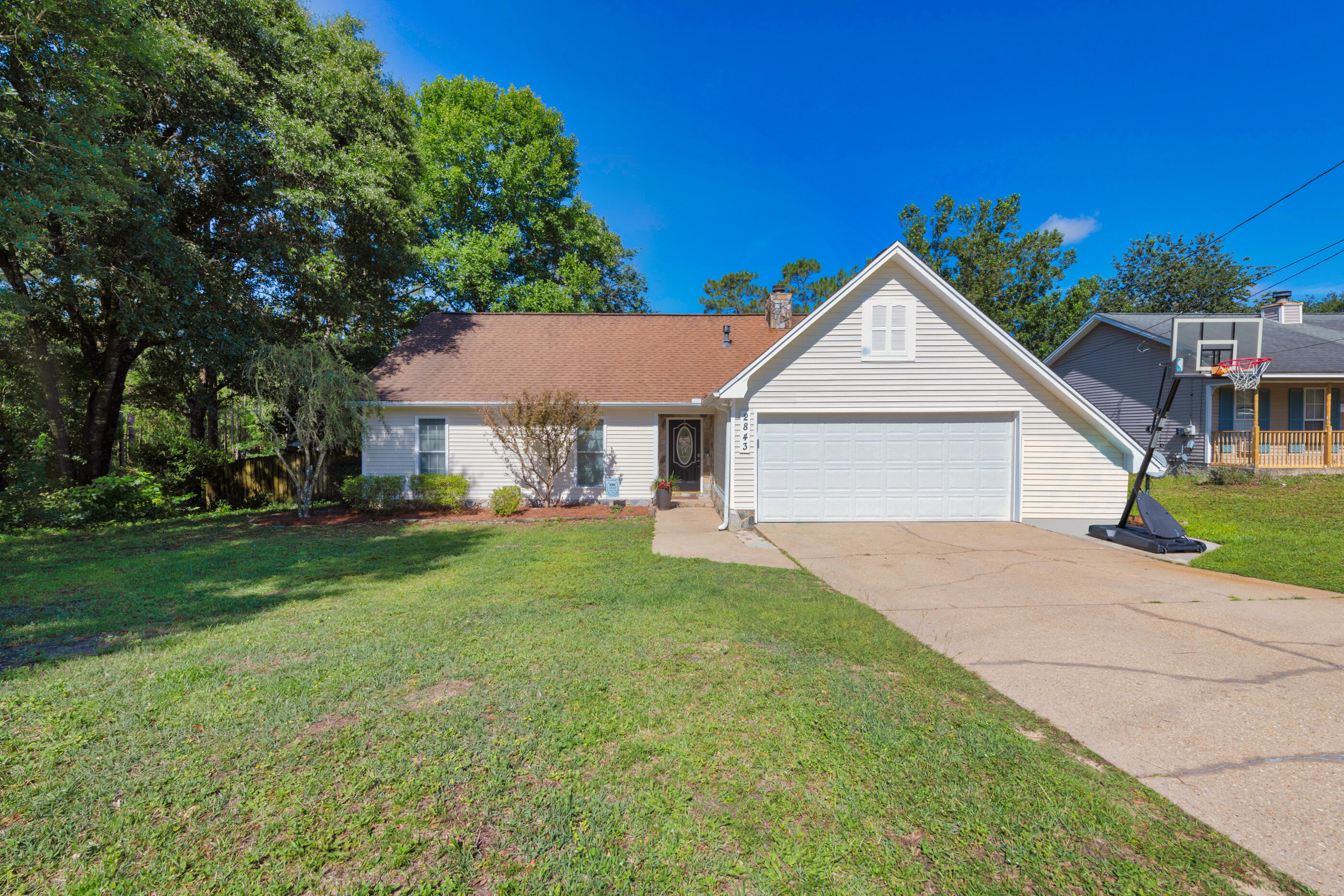 This is a MUST SEE! This newly renovated home is in a prime location for easy access to the city amenities, including the bases in the area. This home features a spacious 1st floor master bedroom with a walk in closet and a beautifully remodeled master bath. Two additional bedrooms are downstairs and one bedroom upstairs that could be used for a bedroom or gaming room. The kitchen has newly painted custom cabinets with a beautiful tile backsplash and includes the refrigerator. Most of the house is newly painted.In the backyard, there is a screened in patio and an outside deck for your enjoyment along with a view of the pond. The backyard also features a custom built storage building and also has an automatic sprinkler system. Come see this house today!!