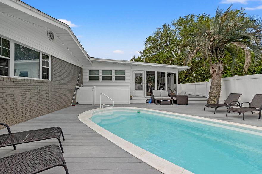 Look no further you've found the perfect location in Panama City Beach, just a short distance from 2 beach access points, Pier Park, the airport, and Frank Brown Park, this all-brick residence boasts a comprehensive array of recent enhancements, ensuring modern comfort and style. Sitting on a prime corner plot, this property features 3 bedrooms, 2 bathrooms, and over 1,860 square feet of elegantly appointed living area, all complemented by your private pool and the bonus of zero HOA fees and no Short Term Rentals. South of Highway 98, a short golf cart ride is all it takes to immerse yourself in beachside bliss!From the roof to the electrical, too many updates to mention but are evident throughout.
