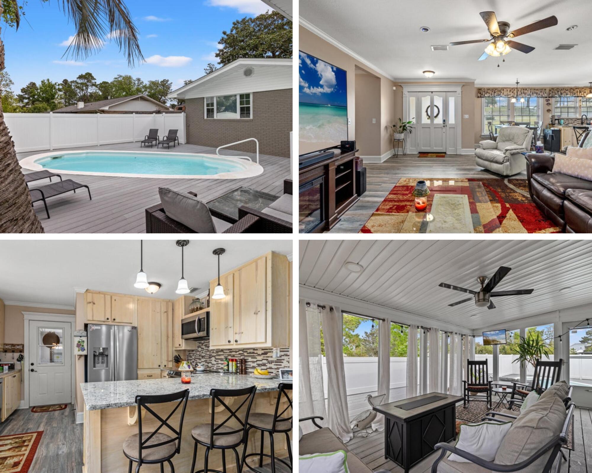 Look no further you've found the perfect location in Panama City Beach, just a short distance from 2 beach access points, Pier Park, the airport, and Frank Brown Park, this all-brick residence boasts a comprehensive array of recent enhancements, ensuring modern comfort and style. Sitting on a prime corner plot, this property features 3 bedrooms, 2 bathrooms, and over 1,860 square feet of elegantly appointed living area, all complemented by your private pool and the bonus of zero HOA fees and no Short Term Rentals. South of Highway 98, a short golf cart ride is all it takes to immerse yourself in beachside bliss!From the roof to the electrical, too many updates to mention but are evident throughout.