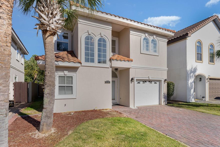 New Price-Best Value in Calusa Bay!Beautiful Newly renovated 4-bed/ 4-Bath Mediterranean-style home right in the heart of Destin! Only 3 minutes to the beach, multiple shops and restaurants ! Comes furnished as seen in pictures, if the buyer wants (washer/dryer and TVs!). Premium interior finish, including NEW: flooring, Quartz counter tops in kitchen, completely remodeled bathrooms, stainless steel kitchen appliances, crown molding, surround sound, and a gas fireplace.  There are two separate A/C units, one for each floor, both units less than one year of age at time of listing. There are also two separate laundry rooms, one for each floor. Calusa Bay is a well kept, hard to get into gated community with a pool, community room and grilling area.