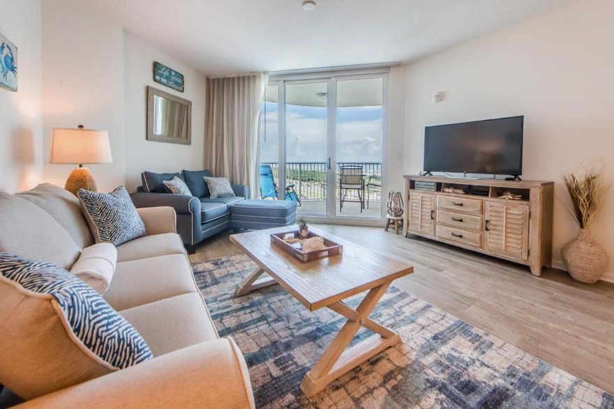 With stunning views of the Gulf and the pool, The Palms of Destin stands out as a top-tier resort in the area. This elegant 11th-floor unit offers a balcony facing inward, perfect for enjoying the Gulf views or observing poolside activities. The condo features 2 bedrooms, 2 bathrooms, and a generous living/dining space, comfortably accommodating up to 6 guests. It boasts granite countertops, stainless steel appliances, and a stackable washer/dryer, making it an excellent rental investment. Sold fully furnished with a few personal items excluded, this property is turnkey and ready to generate income. A newer HVAC and Water Heater. The Palms also offers a range of amenities, including a bistro, tennis and pickleball courts, a gated playground, a parking garage, and an outdoor bar/restaurant