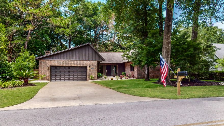 Newly renovated home in Rocky Bayou Estates on a large 1/2 Acre lot!  Private lot backs up to a 60' wide wooded green space that will never be built on.  Open floor plan with a custom renovated kitchen with beautiful new shaker style cabinets, white/gray granite counter tops, white tile back splash, stainless appliances and large island with custom ship lap trim work.  Vinyl plank ''wood look'' flooring throughout and baths have been remodeled/updated with new vanities, hardware, white marble counter tops and refinished/new tub/showers.  Large master bath features ship lap ceiling and new white tile/granite wainscoting at shower with dual heads and separate free standing tub. New 3.54 acre city park with walking track and basketball goals is right around the corn
