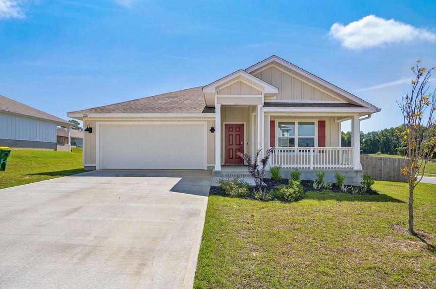 AWESOME LIKE NEW construction on a corner lot in the Silver Lake Village Community. The home has an open design with 4 beds, 2 baths, covered back patio, 2-car garage & a Smart Home Connect System with several convenient devices. A well-designed kitchen offers relaxed living impressive QUARTZ countertops, lg. island bar, quiet dishwasher, beautiful stainless appliances, pantry, & spacious dining area.  Bedroom 1 & the adjoining bath feature a large walk-in closet, extra storage closet, double sinks, QUARTZ countertops & a large shower. Striking (EVP) wood-look flooring throughout the whole house. Durable Hardie exterior and a fenced in yard adds to the GREAT curb appeal located in a fast-growing area. Easy drive to the airport, military base, Ft. Walton/Destin area and beaches.