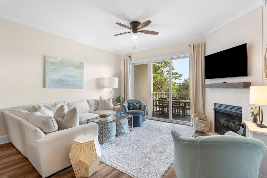 Experience your ''Private Oasis'' and re-discover the ''Old Florida'' vibe in this beautifully updated 3 bedroom + 3 1/2 bath condo located within the exclusive Sanctuary at Redfish Resort. This upscale, gated community is surrounded by a lush, forested preserve while being nestled along the shores of a rare coastal dune lake, Redfish Lake. Additionally, this community uniquely provides a private boat shuttle, available seasonally, which transports residents across Redfish Lake directly to the white-sand beaches of the Gulf of Mexico--an experience as effortless as it is exclusive.Inside, this recently remodeled condo features an open-concept layout with neutral finishes, coastal-inspired decor, gas fireplace, and abundant natural light. See More .... The kitchen is equipped with granite countertops, updated stainless steel appliances, large pantry, tiled backsplash, and a beautiful, tiled island bar. The expansive dining/living room is great for entertaining with the large screen Smart TV, fireplace and spectacular balcony views. The king master ensuite offers a spa-style bath with a soaking tub, walk-in tile shower, and double vanities. There is also a king guest ensuite with oversized tiled shower and a queen guest ensuite with a tub/shower combo. The laundry room features a new front load washer and dryer, laundry sink, and a locking storage cabinet. Other condo upgrades include new LVP flooring in the dining room, living room, and all bedrooms, new fans and light fixtures, Smart TV's, upgraded door hardware, 2024 water heater, 2015 high efficiency HVAC, and Polywood outdoor balcony furniture.
Sanctuary at Redfish offers many resort-caliber amenities, including a large pool deck with four pools (one heated seasonally), two hot tubs, a fitness center, massage therapy room, a pool-side fire pit, walking trails, 4 new grilling stations, and a dock where guests can fish and/or launch their kayaks and paddleboards. There are 2 underground parking spaces and this condo has a lockable storage area in the garage. 
If you are looking for a vacation property where you can get away from the noise and the crowds and enjoy a tranquil retreat and be only minutes away from all of your 30A local favorites (like the Blue Mountain Creamery/Bakery, Cowgirl Kitchen, or Redfish Village), this is your opportunity. 
 
