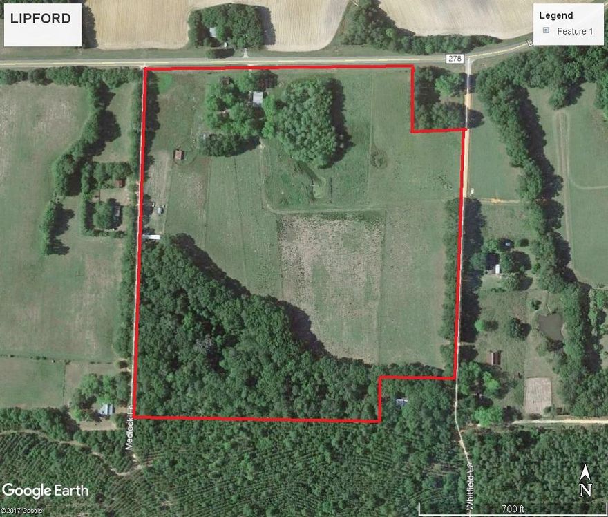 32.5+/- Acres, fenced, cross fenced for horses or cattle. Property fronts Laramore Rd (paved), Medlock and Whitfield Rds (dirt). The property comes with 3 barns/shop/storage and a rustic 2 Br/1B home. Home was made to accompany wheel chair but can be remodeled back if desired. Also included is a 1987 2br/2b mobile home that has it's own septic but pulls water from the resident well. This property is ready for livestock! Loaded with huge pecan trees