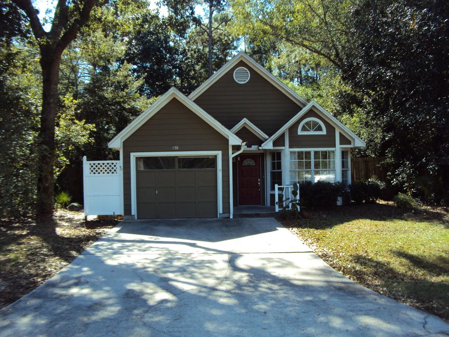 Great Florida cottage with large fenced in back yard. Tile floors throughout the house with wood floors in bedrooms. Kitchen has been upgraded with granite counter tops. House has enclosed sunroom. Storage shed in backyard for lawn tools and beach gear. House is in a gated community.