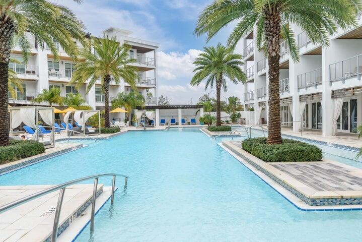 Welcome to Unit 335 at The Pointe on 30A! Discover coastal living at its finest perfectly situated by Rosemary Beach. With rental projections at $65K and cash on cash return projections at 4.5% annually, Unit 335 can be a lucrative investment property as well as a rejuvenating escape for your family. Located on the luxurious eastern end of 30A, this charming residence offers unparalleled walkability to boutique shops, gourmet dining, and pristine beaches. Enjoy a bright, open-concept living space with large sliding glass doors showcasing pool-side views. The kitchen features stainless steel appliances with a gas range and quartz countertops. This beautifully appointed 2-bedroom, 2-bathroom unit also features high-end built-in bunk beds ideal for peak performance as a vacation rental. The expansive pool-side deck is ideal for savoring morning coffee or sunset cocktails while soaking in the gulf breezes. The Pointe on 30A features a resort-style pool with cabanas and hot tub as well as a rooftop terrace with Gulf views. The development offers a modern fitness center and on-site restaurant. Embrace the 30A lifestyle in this rare gem, where luxury, location and walkability converge.