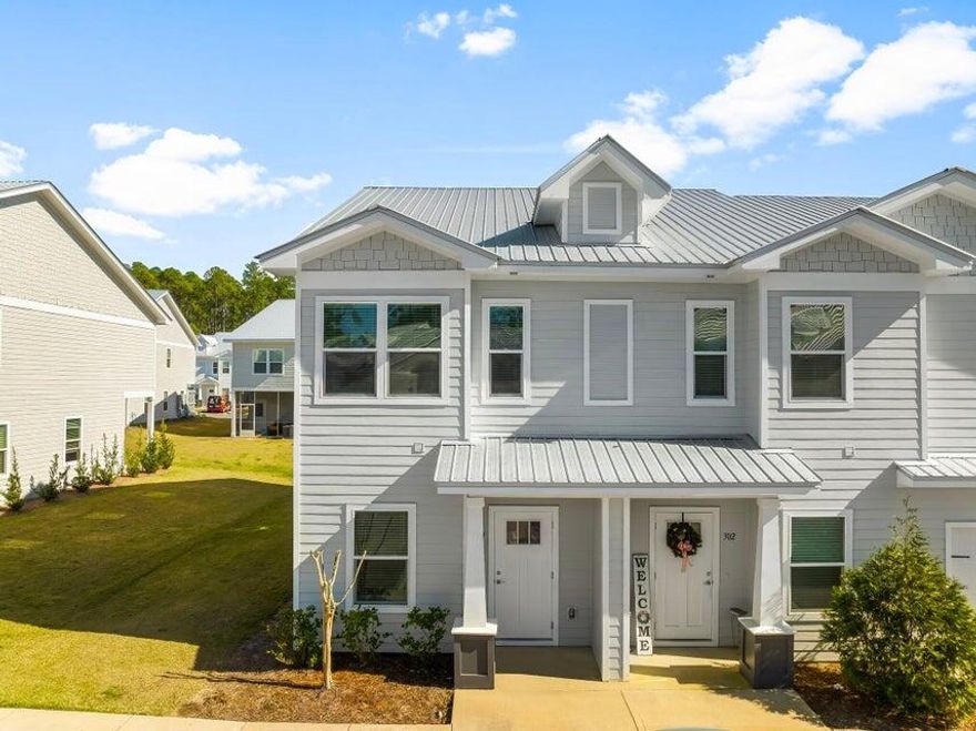 This Horizon floor plan is a larger end unit that offers 3 bedrooms, 2.5 baths, and 1,512 sq.ft. of thoughtfully designed living space. Being an end unit, it features additional windows on the first floor that bring in extra natural light.The primary suite has added square footage, with a larger bedroom featuring two closets and a spacious bathroom with a double vanity.The open floor plan with kitchen island includes luxury finishes such as quartz countertops throughout, stainless steel appliances, soft-closing cabinets, luxury vinyl plank flooring throughout the unit.Blinds and refrigerator are included for added convenience. Off the living area, you'll find a bonus storage space that can be used as an office or adapted creatively to suit your needs. Upstairs, you'll find a laundry ro with full-size hookups for your own washer/dryer. A back patio completes this well-appointed home.

The Verandas features excellent amenities including a pool, playground, pickleball courts, and basketball courts.
Enjoy easy access to the white sand beaches of 30A, as well as Destin and Niceville. Conveniently located near Freeport schools and the Publix Shopping Center, this home offers both comfort and practicality in a desirable community.
Pictures are stock from the Horizon floor plan. Finishings, interior colors, and upgrades may vary.
A Rental Application Fee of $70 for each applicant will be collected to initiate a credit screening and criminal background check as part of the application evaluation process. Beach Sunsets Inc charges a Tenant fee of $25 per month payable with rent. Renter's Insurance is required; option available for $11.95 per month. Pet Security Deposits are $500 PER PET and refundable if there is no damage at lease end. Pet Rent is $25 PER PET per month. At lease execution, security deposit(s), pet security deposit(s), and any lease required prepaid rent are due and payable. Your first rent payment is made the day you move in and due the 1st to 5th of each month thereafter.

