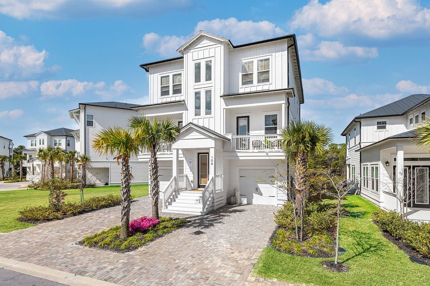 Nestled in the brand-new gated community of Bluewater Landing just south of Scenic 30A, 106 Seaboard Lane offers the perfect blend of luxury, comfort, and prime location. This stunning five-bedroom, six-bathroom coastal retreat with an additional bunk area spans an impressive 4,200 square feet of heated and cooled space, designed for both relaxation and entertaining. Situated near the end of a cul-de-sac, this home boasts uninterrupted panoramic views of Draper Lake and surrounding conservation land, ensuring no future development will obstruct your breathtaking sunrises and sunsets. Enjoy tranquil water vistas and a serene coastal lifestyle, all while being just minutes from the sugar-white sands of the Emerald Coast. Blue Mountain Beach is renowned for its laid-back atmosphere, boutique shopping, and exceptional dining. Just a short bike ride or golf cart ride away, you'll find multiple public beach access points, including Blue Mountain Public Beach Access and Gulfview Heights, providing direct access to the pristine Gulf waters. Conveniently located across from Mimmo's Italian Restaurant, this home places you in the heart of 30A's most sought-after dining and entertainment. The only home in Bluewater Landing with sliding glass doors leading to a private second-floor balcony, this residence offers seamless indoor-outdoor living. A three-story layout with an elevator ensures effortless access across all levels. Fully furnished and professionally decorated with high-end designer pieces, this home delivers an elegant and turn-key experience.

The gourmet chef's kitchen is outfitted with Caf?? GE appliances, an expansive island, and an all-natural gas range, making meal prep a dream. Two flex spaces offer versatility, ideal for media rooms, offices, or additional living areas. Take in the Florida sunshine from oversized balconies or gather in the open-plan living and dining areas for seamless entertaining. One of the two one-car garages has been thoughtfully transformed into a game room, maximizing fun for family and guests. A private hot tub on the back covered porch offers the perfect place to unwind, while a paver expansion off the back deck with a fire pit and chairs creates an inviting space for evening gatherings. For those seeking an income-producing property, this home is short-term rental friendly, with rental projections up to $80K in gross annual revenue. Sleeping 14 guests comfortably, this luxurious retreat offers the ultimate 30A vacation experience, making it an outstanding investment opportunity.

Whether you are looking for a primary residence, a second home, or a high-performing rental property, 106 Seaboard Lane delivers the best of Blue Mountain Beach. Experience the coastal lifestyle you have been dreaming of, with unbeatable views, world-class amenities, and a location that puts you in the heart of 30A's finest offerings. Schedule your private tour today and take the first step toward owning this remarkable piece of paradise.