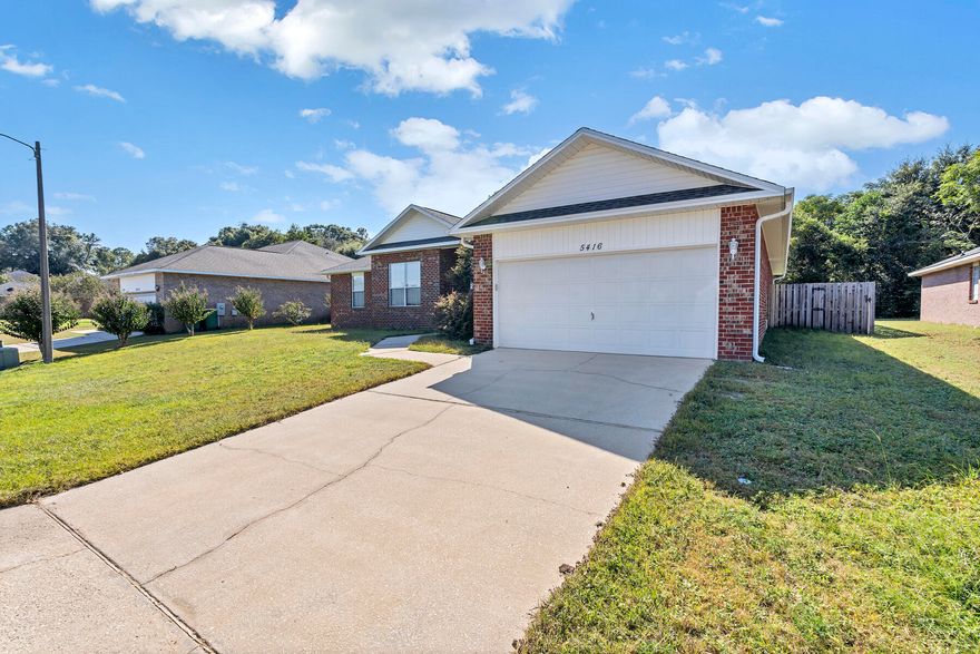 Beautiful 4 Bedroom 2 Bath Crestview home in the lovely Lee Farms neighborhood! Enjoy the open floor-plan with laminate wood flooring throughout and carpet in the bedrooms. The primary suite is located at the back of the home and features a spacious master bath with a double vanity, separate bath/shower, and walk-in-closet. Two additional bedrooms are located on the opposite side of the home and share the 2nd bathroom. The 4th and final bedroom is located in the front of the home and can function as a private office space. The kitchen is equipped with a breakfast nook and a formal dining area. Enjoy the outdoors with the large privacy fenced back yard. With a split floor plan and spacious lot there will be space and privacy for all.