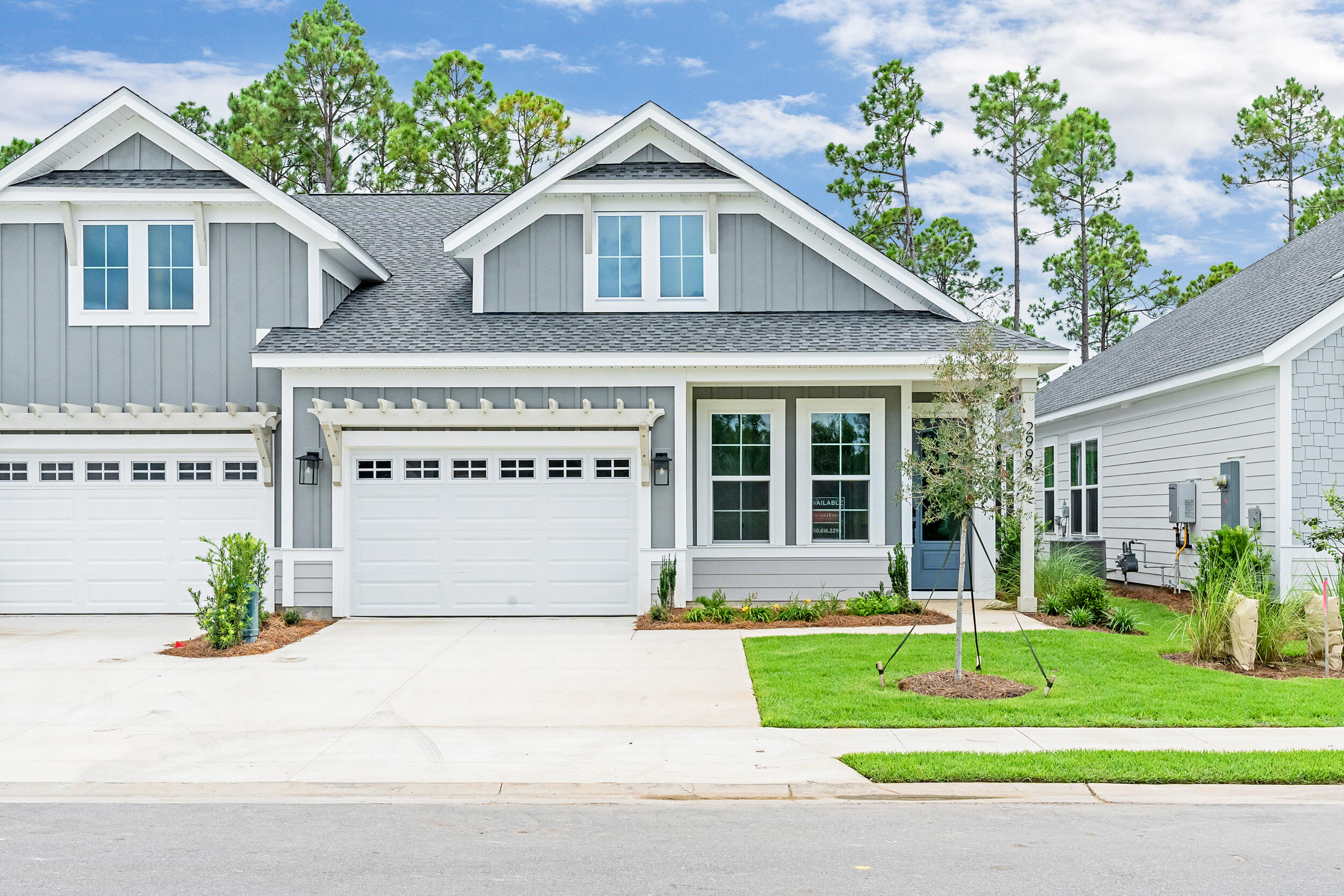 Newly completed! Welcome to The Villas at Longleaf Park in the Watersound Origins community, offering stylish paired/attached villas by Fischer Homes. This move-in ready LUCAS plan, a beautifully designed 2-bedroom, 2-bathroom single-level home, features 1,418 sq. ft. of effortless living space and a 1.5-car garage.Step inside to an inviting open-concept layout with a modern kitchen, spacious dining area, and a bright living room that seamlessly flows into a private covered patio, perfect for outdoor relaxation. The primary suite overlooks the backyard and boasts a spa-like ensuite bathroom with a double vanity and a generous walk-in closet.See Color Selections in Documents! Currently priced with Designer upgrades, features like upgraded luxury vinyl plank flooring, 10 ft ceilings, Luxury Owner's Bath with Barn Door, Built-in appliances and more!
Enjoy the ease of a low-maintenance lifestyle, HOA membership covers lawn care and exterior home upkeep, giving you more time to enjoy the exclusive amenities Watersound Origins has to offer such as the Origins Golf Course, a resort-style pool, sports courts, and more.
This is your opportunity to embrace easy living in a vibrant, amenity-rich community. Schedule a tour today!