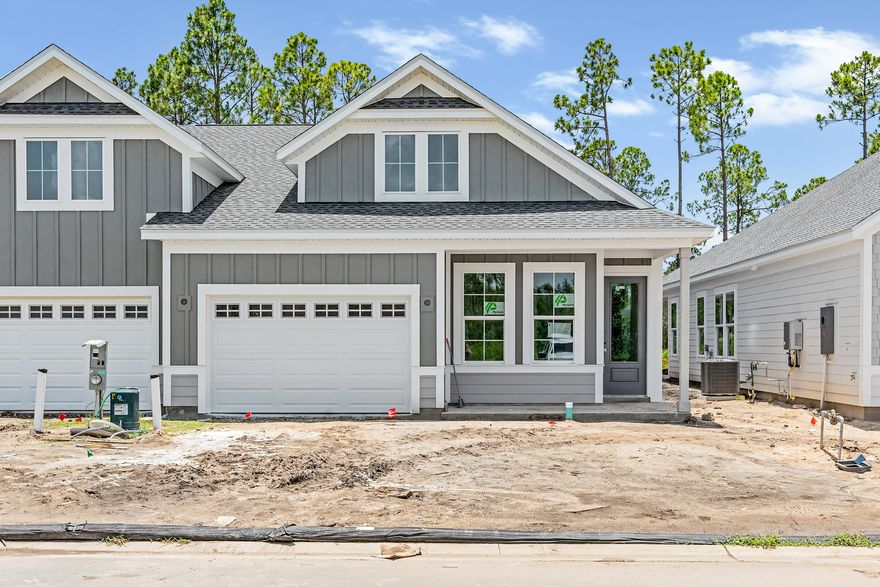 Welcome to The Villas at Longleaf Park in the Watersound Origins community, offering stylish paired/attached villas by Fischer Homes. The LUCAS plan, a beautifully designed 2-bedroom, 2-bathroom single-level home, features 1,418 sq. ft. of effortless living space and a 1.5-car garage. Ready in August '25!Step inside to an inviting open-concept layout with a modern kitchen, spacious dining area, and a bright living room that seamlessly flows into a private covered patio, perfect for outdoor relaxation. The primary suite overlooks the backyard and boasts a spa-like ensuite bathroom with a double vanity and a generous walk-in closet.See Color Selections in Documents! Currently priced with Designer upgrades, features like upgraded luxury vinyl plank flooring 10 ft ceilings, Luxury Owner's Bath with Barn Door, Built-in appliances and more! 
Enjoy the ease of a low-maintenance lifestyle, HOA membership covers lawn care and exterior home upkeep, giving you more time to enjoy the exclusive amenities Watersound Origins has to offer such as the Origins Golf Course, a resort-style pool, sports courts, and more.
This is your opportunity to embrace easy living in a vibrant, amenity-rich community. Schedule a tour today!