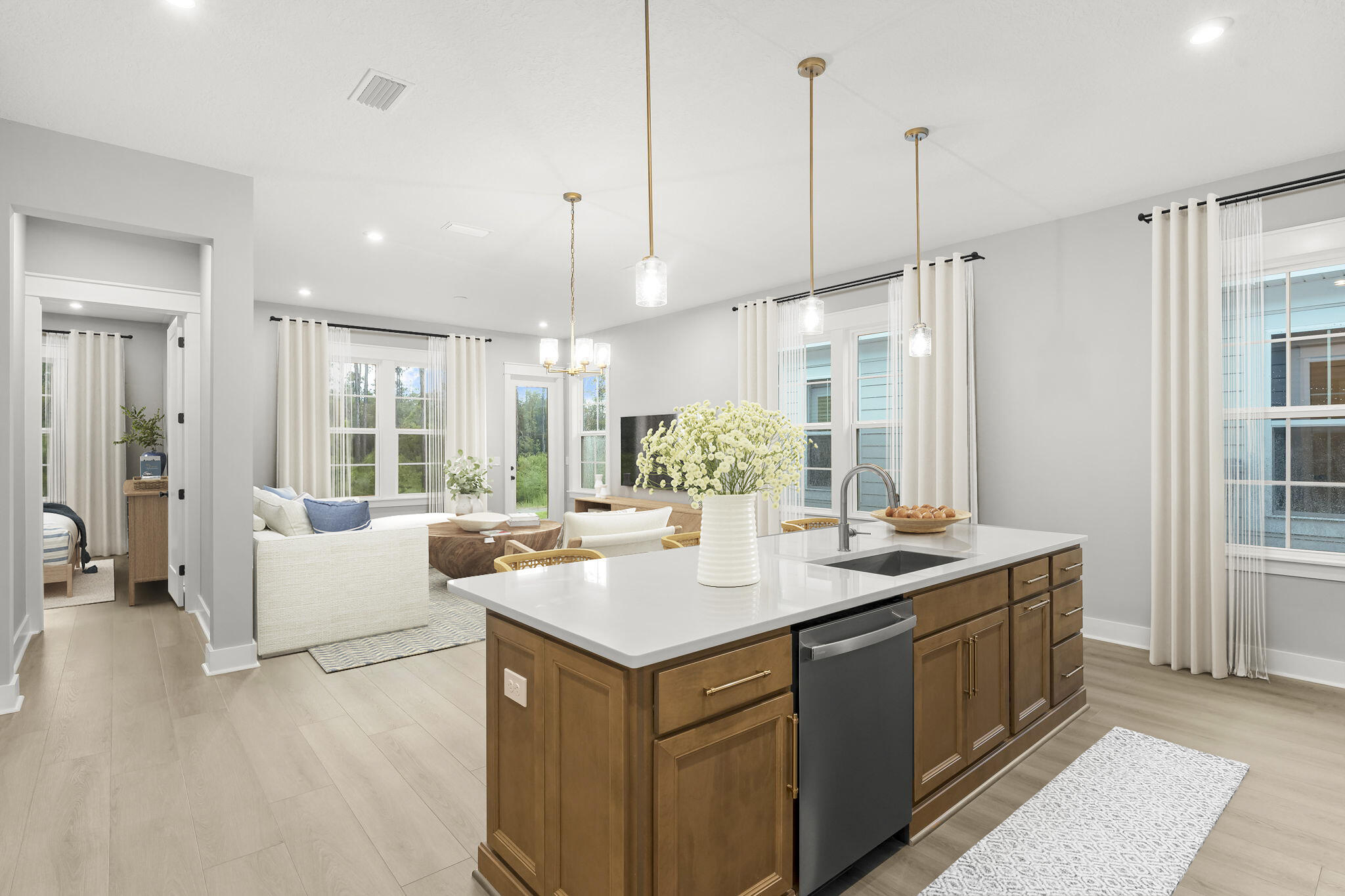 Newly completed- Photos Coming Soon! Welcome to The Villas at Longleaf Park in the Watersound Origins community, offering stylish paired/attached villas by Fischer Homes. This move-in ready LUCAS plan, a beautifully designed 2-bedroom, 2-bathroom single-level home, features 1,418 sq. ft. of effortless living space and a 1.5-car garage.Step inside to an inviting open-concept layout with a modern kitchen, spacious dining area, and a bright living room that seamlessly flows into a private covered patio, perfect for outdoor relaxation. The primary suite overlooks the backyard and boasts a spa-like ensuite bathroom with a double vanity and a generous walk-in closet.See Color Selections in Documents! Currently priced with Designer upgrades, features like upgraded luxury vinyl plank flooring, 10 ft ceilings, Luxury Owner's Bath with Barn Door, Built-in appliances and more!
Enjoy the ease of a low-maintenance lifestyle, HOA membership covers lawn care and exterior home upkeep, giving you more time to enjoy the exclusive amenities Watersound Origins has to offer such as the Origins Golf Course, a resort-style pool, sports courts, and more.
This is your opportunity to embrace easy living in a vibrant, amenity-rich community. Schedule a tour today!