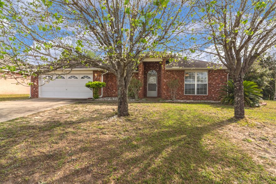 Spacious 3 bedroom, plus a 4th additional space, 2 1/2 bath brick home. Beautiful wood floors in the living room, dining room, and office. Tile in kitchen and bathrooms. Carpet in the bedrooms. The home has a 25X8 Florida room, nice fenced in backyard, complete with a concrete storage building. Oversized 2 car garage. Great location for shopping, churches, restaurants, schools, and military.