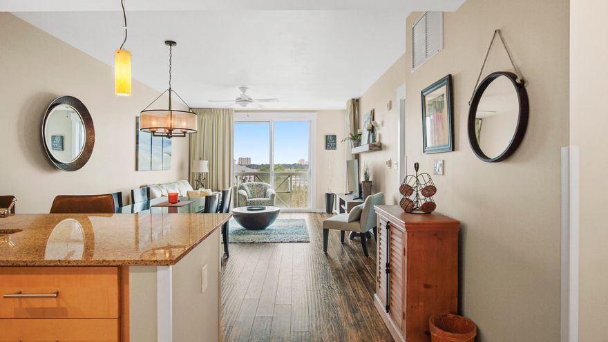 Gorgeous seventh floor unit in Sandestin's newest building; Elation. Private balcony with Bay View, ideal for morning coffee, evening wine or Dolphinwatching! Also enjoy fireworks display from the comfort of your balcony.  Upgrades:  HVAC replaced within the last 5 years, Washer/Dryer only a year old, luxury LVP flooring. Rental ready! Owners of Elation enjoy privileged access to the private waterfront ''Solstice Club'' with sunset view, outdoor grilling area, large entertaining space, screened porch, indoor kitchen/bar area, and private fitness center.