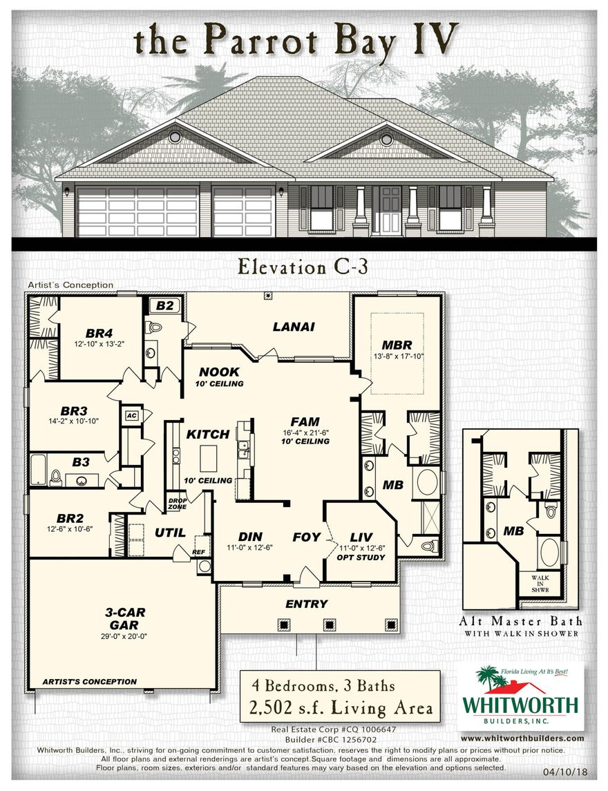 *COMPLETE AND READY MARCH 2019.*One of our Most Loved Floor Plans, the Parrot Bay IV features 4 Bedrooms & an Office/5th Bedroom, 3 Full Baths, 3 Car Garage & 4+ Driveway Spaces * Lot is in Country-like setting* No Homeowners Association * Covered Front Porch * Luxury Wood Vinyl Plank in Wet Areas/Family Room * Shaw Carpet in Office/Bedrooms/Hall *Spacious Family Room with 10 Ft Flat Ceilings & Windows Overlooking the Lanai/Covered Porch & Rear Yard * Kitchen has Huge Walk in Pantry & Granite Countertops & Stainless Steel Appliances * Breakfast Cafe * Split Bedroom Plan * Master Bath: Dbl Vanties, Walk in Tile Shower & Separate Soaking Tub * 2 Walk-in Closets * Energy Efficient R-19/R-38 insulation & 2x6 exterior walls *