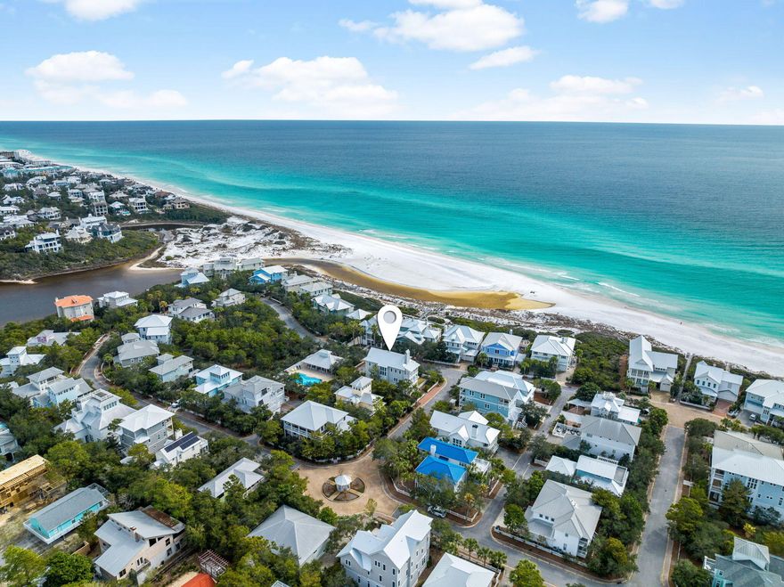 Welcome to the exclusive private gated beachfront community of Old Florida Beach, where you'll find the lifestyle you've always dreamed of. This Geoff Chick & Associates custom-designed home is a coastal retreat offering endless opportunities to gather, entertain and simply relax.This 4,100-square-foot home features six bedrooms, each with an ensuite bath, double primary suites each with a freestanding tub and oversized shower, bunk beds for the kids, and a convenient three-stop elevator. The main living floor boasts vaulted beam ceilings and a south-facing covered balcony, perfect for lounging and dining while overlooking the Gulf. The gourmet kitchen, with its extra-large island, walk-in pantry, and breakfast nook, ensures everyone can be part of the fun. Additional features include a two-car garage, 12' Ceilings, two laundry areas, a commanding corner lot, and a welcoming front porch with swings. Designed for fun and relaxation, the large pool with EPI decking, lounge area, and grassy side yard provide everything you need for outdoor enjoyment.
Take advantage of the private beach access just across the street and community dock, where you can enjoy fishing, paddle boarding, or kayaking on one of the rare Coastal Dune Lakes of 30A. Explore the area's trails or simply unwind around your own private pool. Whether you are personally enjoying this magnificent home or looking for a real estate investment, this property checks all the boxes. This is a rare opportunity to be a part of such a small community with its own private beach, just moments from Gulf Place, Seaside and all the dining, shopping and entertainment that 30A has to offer. 