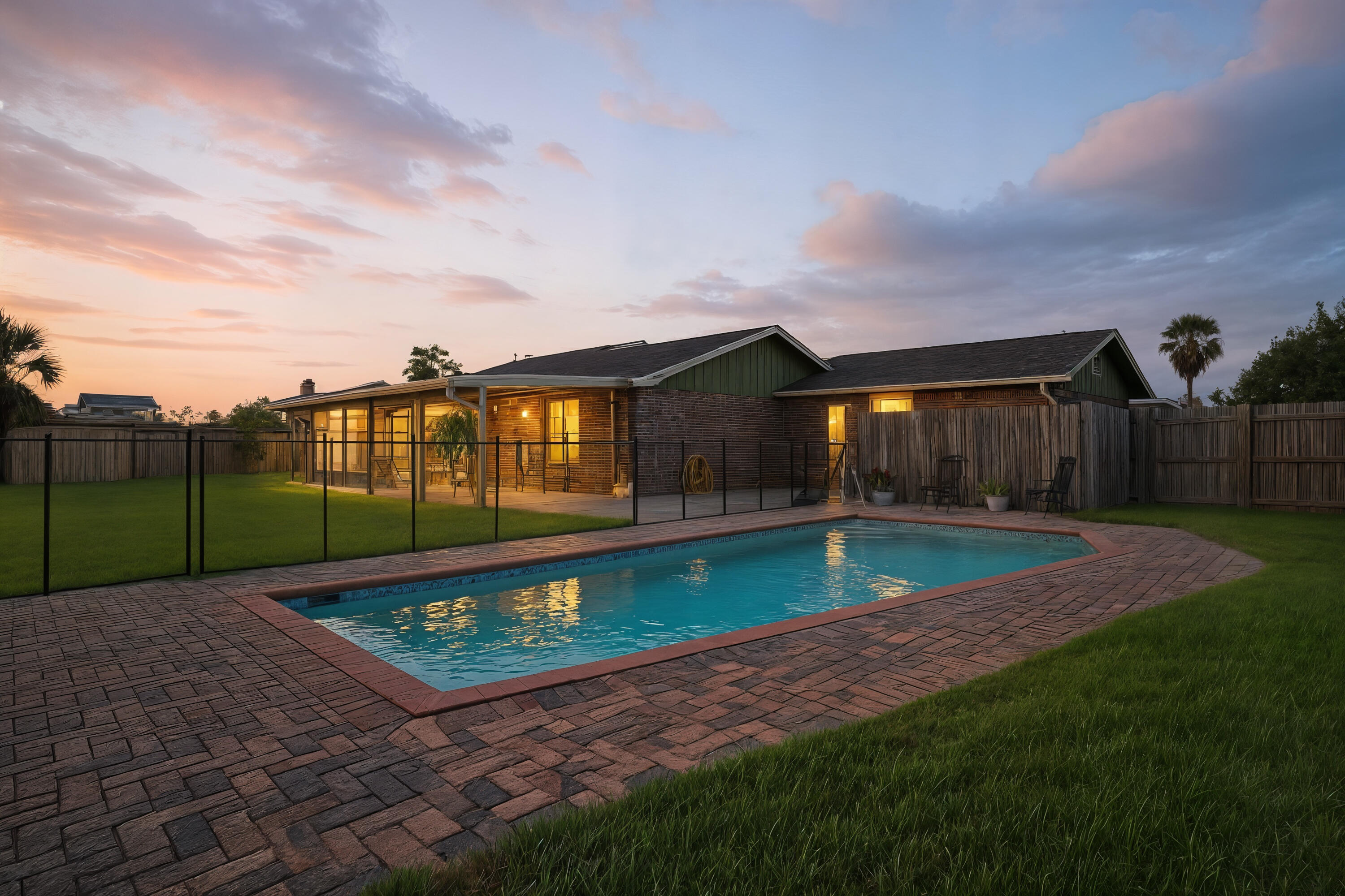Experience the best of Florida living in the friendly Venetian Villa neighborhood--just 3 blocks from the Bay! This fully-renovated 3-bedroom, 2-bath pool home combines modern updates with every day comfort and is conveniently located near restaurants, shopping, top-rated schools, and military bases. Inside, you'll be greeted by soaring ceilings and an abundance of natural light filling the spacious living room. A cozy fireplace adds warmth and charm, making it the perfect place to unwind.The bright kitchen features all stainless-steel appliances and flows effortlessly into the elegant formal dining room--an ideal space for hosting family dinners and entertaining friends. The master suite offers two closets, vinyl flooring, and a private en suite bath with a walk-in, handicap accessible shower. Two additional bedrooms share a full bath with quartz countertops.
Step outside to enjoy the Florida lifestyle on the screened-in back porch, overlooking a fully-fenced backyard. The sparkling concrete pool is ideal for cooling off on hot days, hosting pool parties, or simply enjoying peaceful evenings under the stars.
Additional features include a spacious 2-car garage and a convenient carport, providing ample parking and extra storage.
This home has been extensively updated to ensure peace of mind for years to come. The roof, HVAC, water heater, windows, and ceilings were all replaced in 2019, along with easy-clean windows and new doors throughout. Additional updates include a screened porch, new carport, and new garage door.
Don't miss your chance to see this exceptional property--schedule your viewing today and start envisioning your new Florida lifestyle! Venetian Villa neighborhood is having its entire neighborhood infrastructure upgraded with sidewalks, new pavement, and new sewer lines. Buyer to verify all pertinent information in listing.